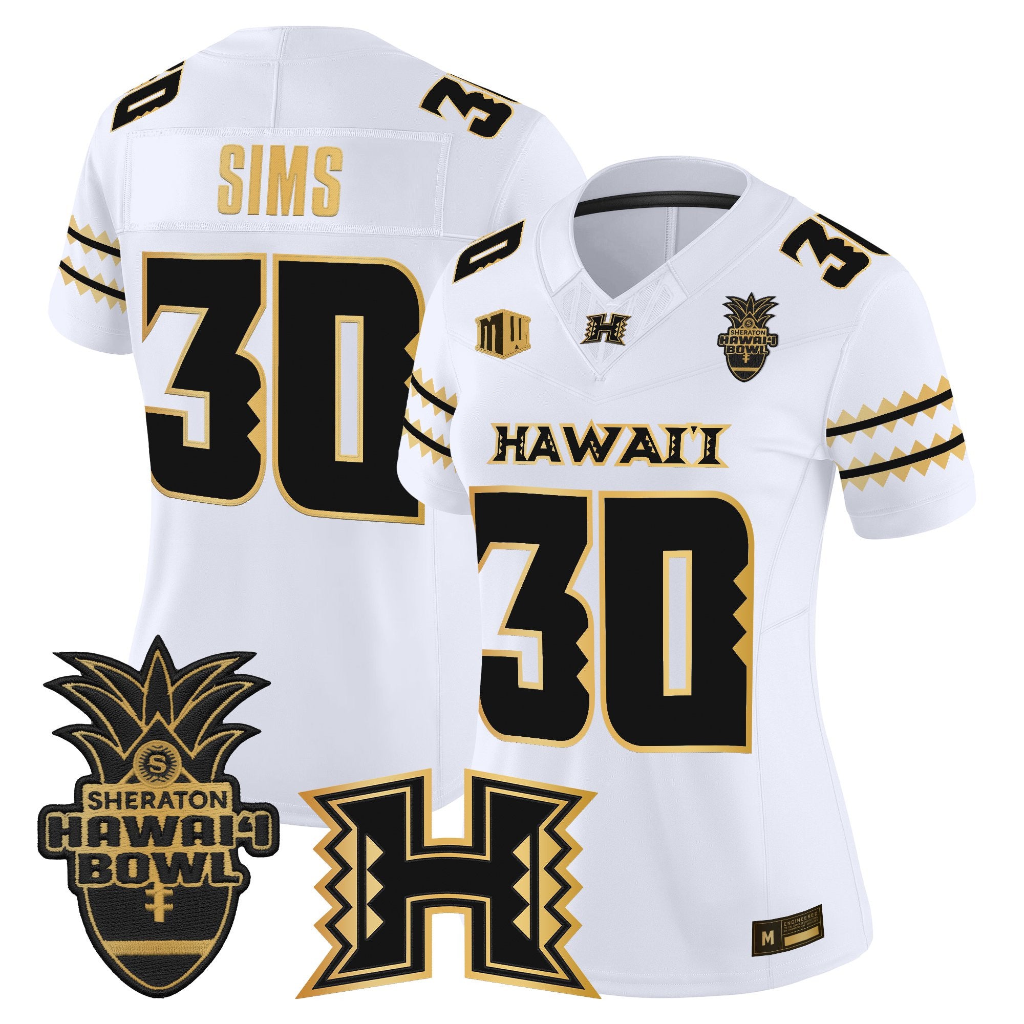 Women's Hawai'i Rainbow Warriors 2025 Hawai'i Bowl Gold Vapor Limited Jersey - All Stitched