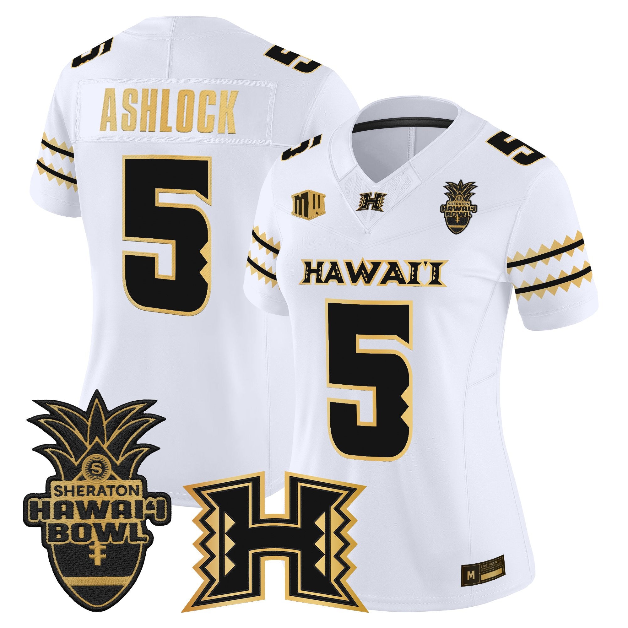 Women's Hawai'i Rainbow Warriors 2025 Hawai'i Bowl Gold Vapor Limited Jersey - All Stitched