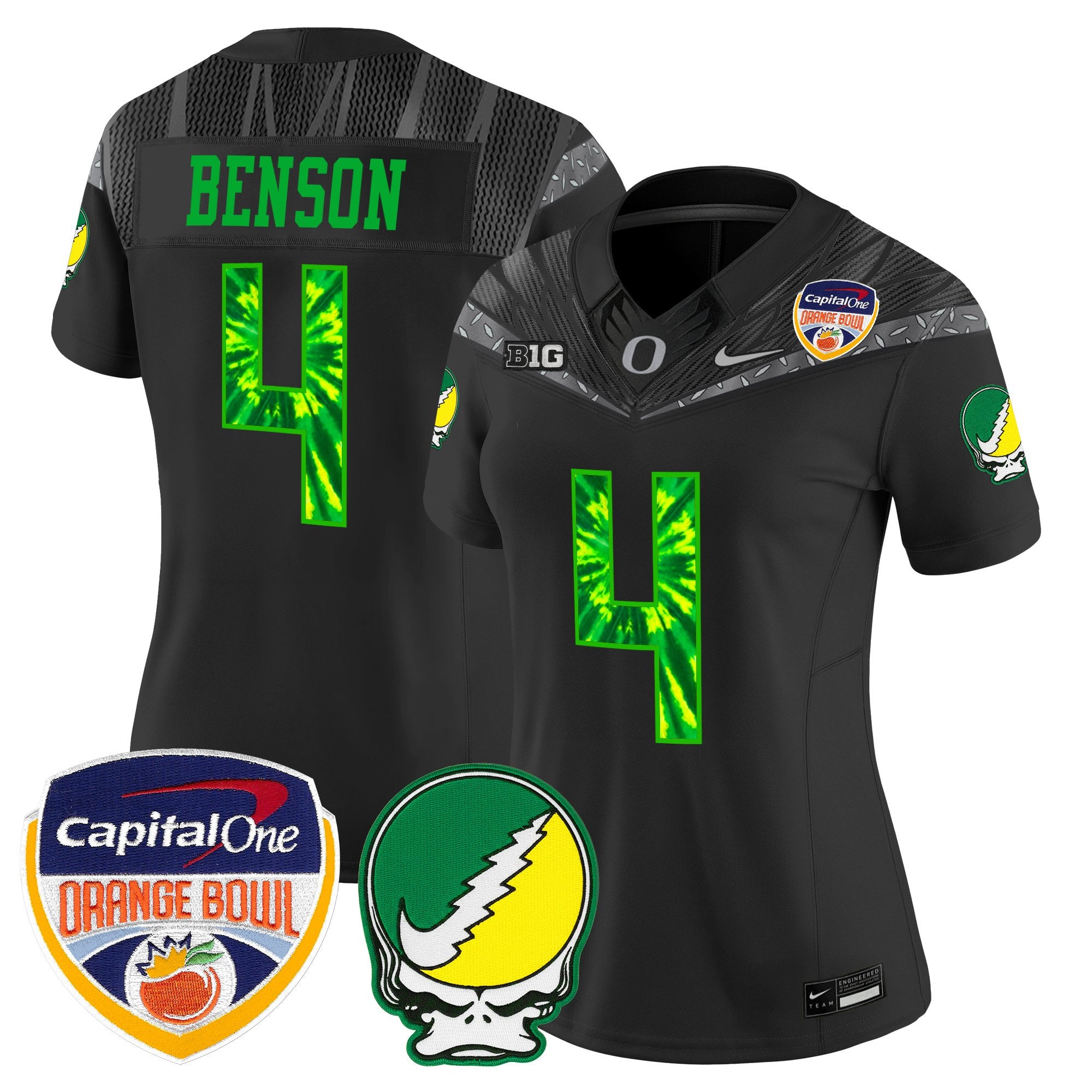 Women's Oregon Ducks "Grateful Ducks" Vapor Limited Jersey - 2025/26 Orange Bowl Patch - All Stitched