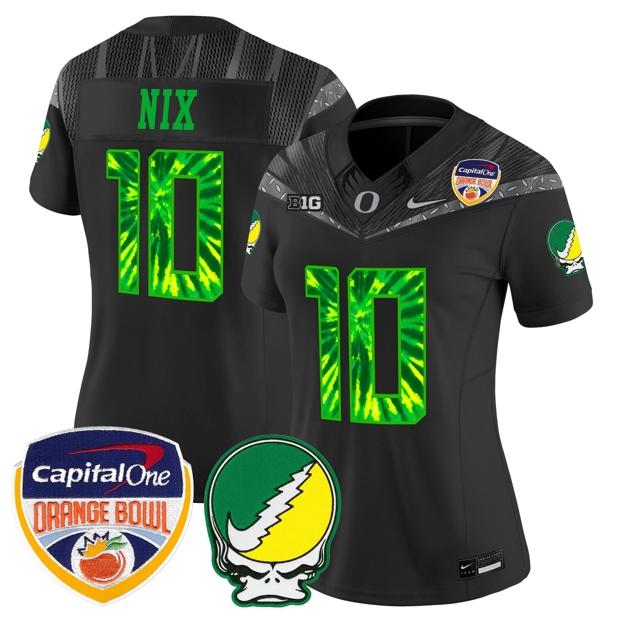 Women's Oregon Ducks "Grateful Ducks" Vapor Limited Jersey - 2025/26 Orange Bowl Patch - All Stitched