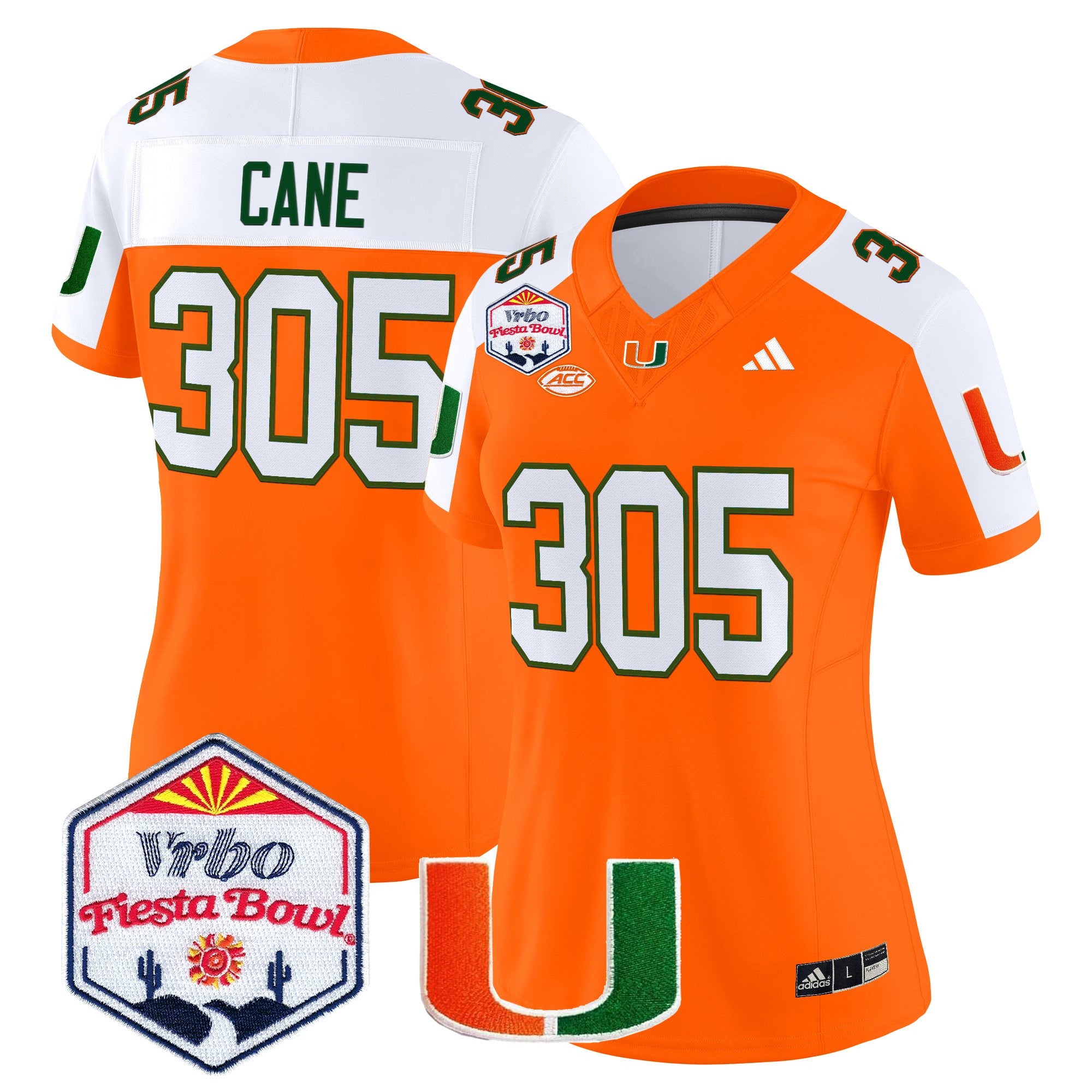 Women's Miami Hurricanes 2026 The Fiesta Bowl Vapor Limited Jersey - All Stitched
