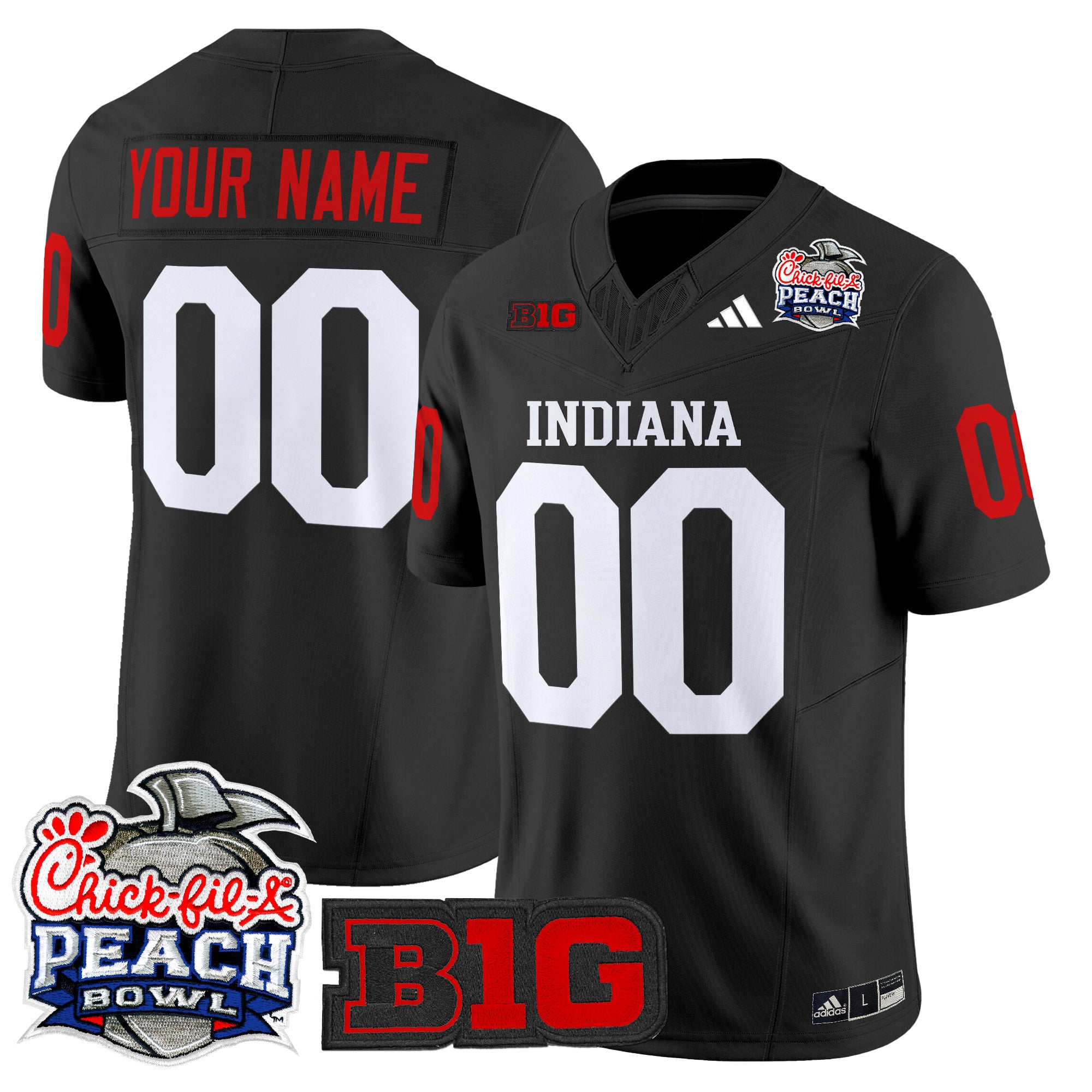 Indiana Hoosiers 2026 Peach Bowl Vapor Limited Custom Jersey V2 - All Stitched