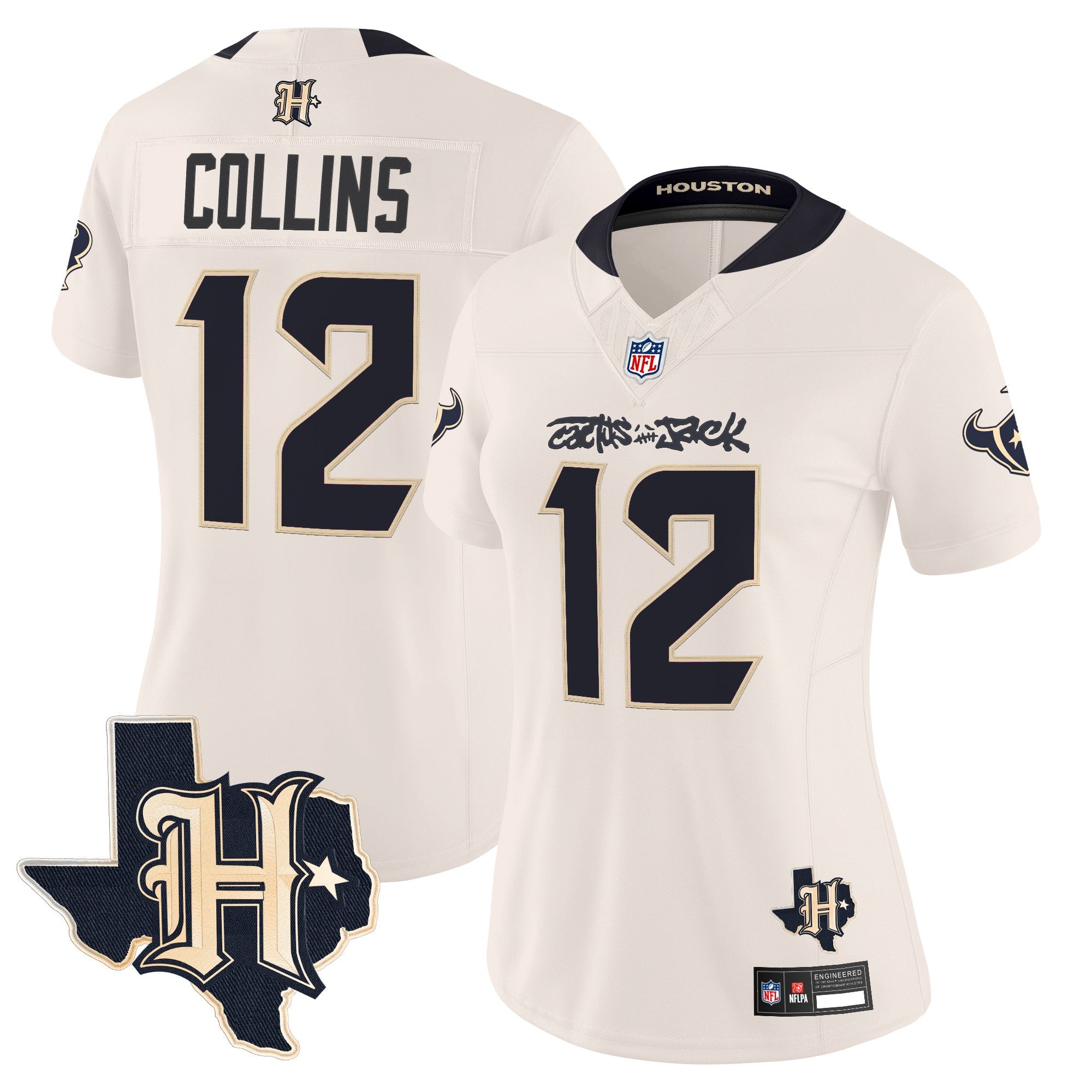 Women's Houston Texans x Cactus Jack Vapor Limited Jersey - All Stitched