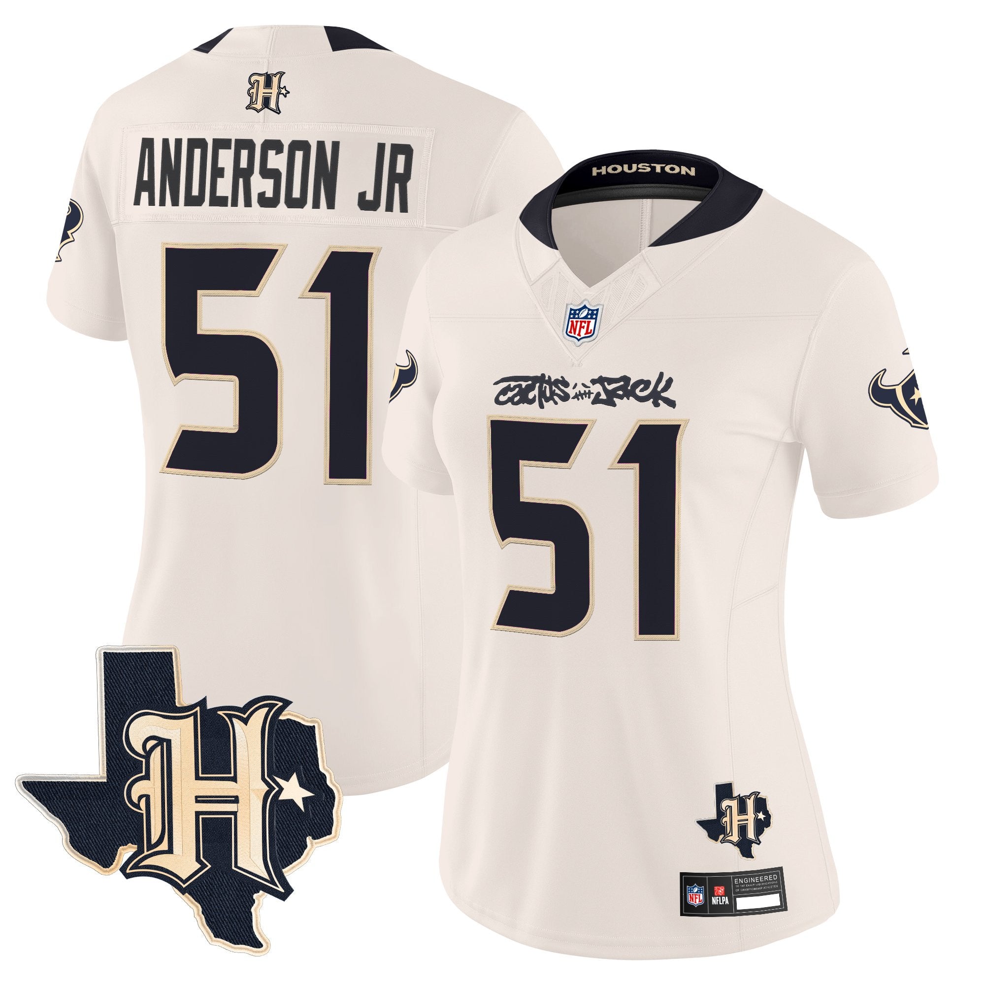 Women's Houston Texans x Cactus Jack Vapor Limited Jersey - All Stitched