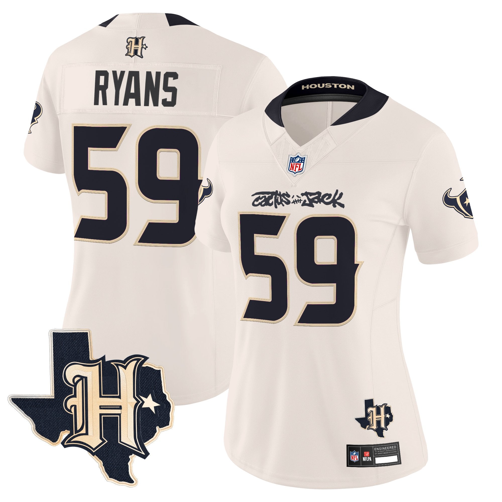 Women's Houston Texans x Cactus Jack Vapor Limited Jersey - All Stitched