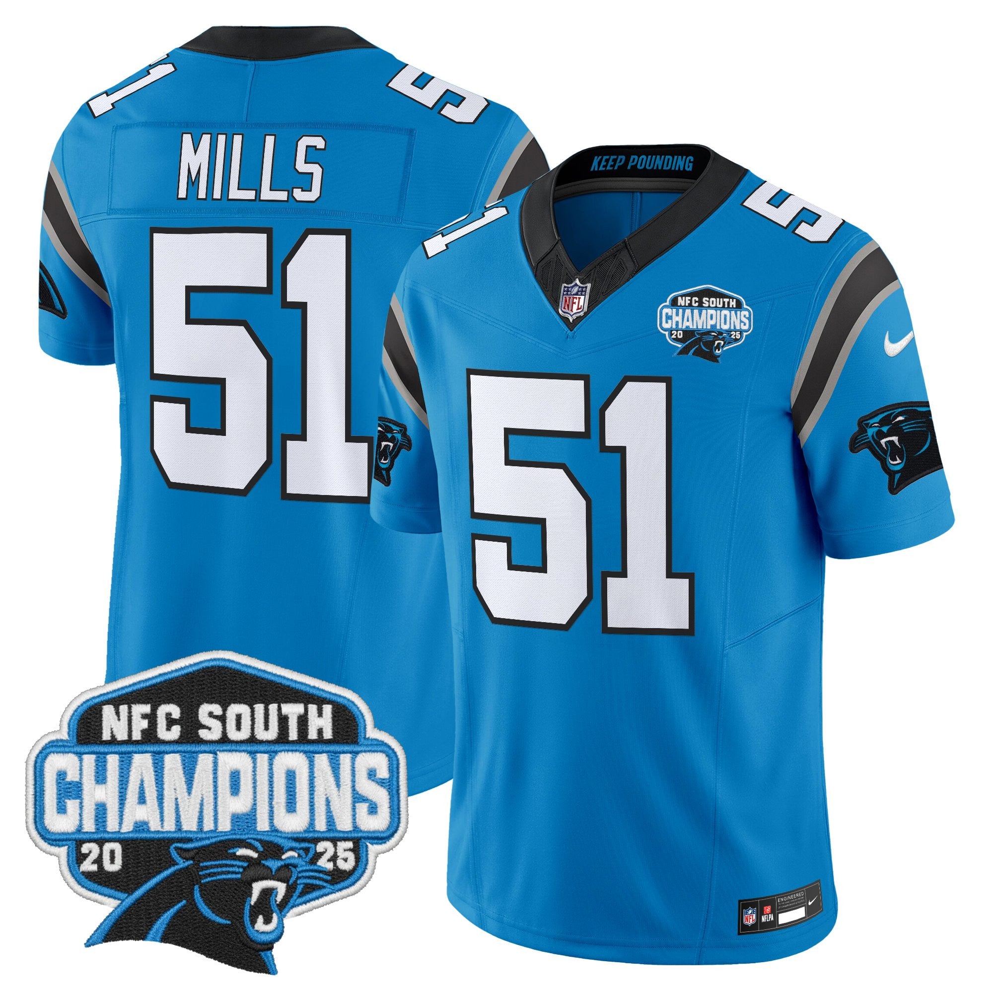 Men's Carolina Panthers 2025 NFC South Division Champions Vapor Limited Jersey - All Stitched