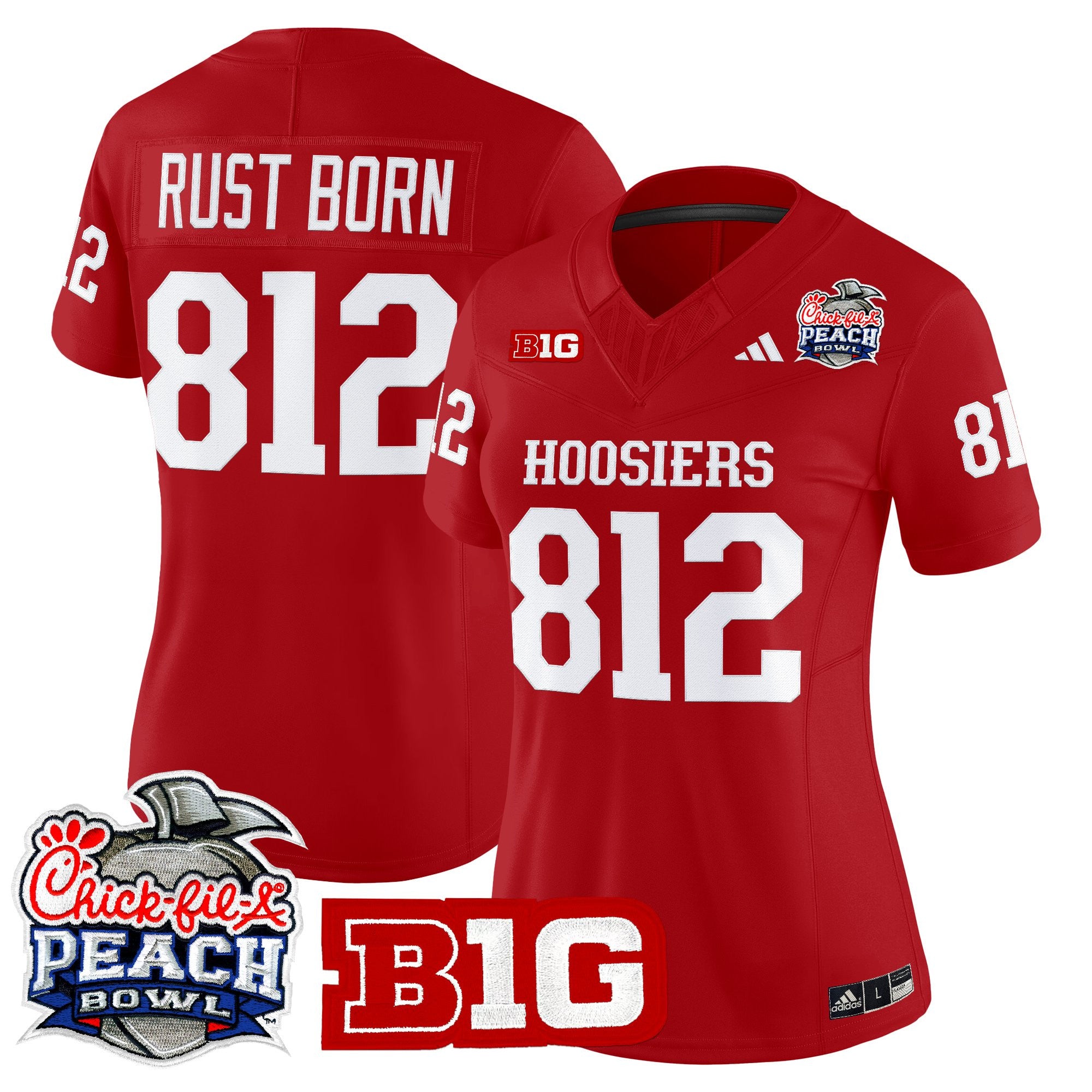 Women's Indiana Hoosiers 2026 Peach Bowl Vapor Limited Jersey V2 - All Stitched