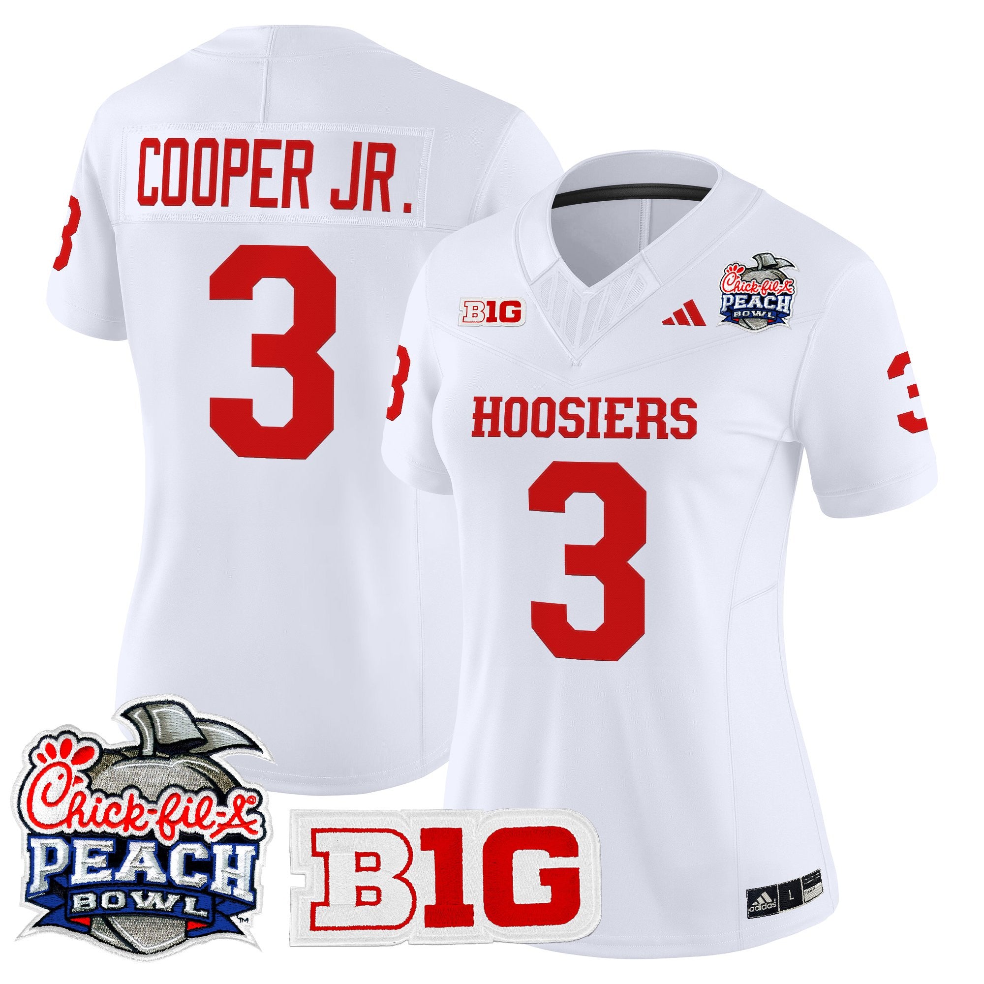 Women's Indiana Hoosiers 2026 Peach Bowl Vapor Limited Jersey V2 - All Stitched
