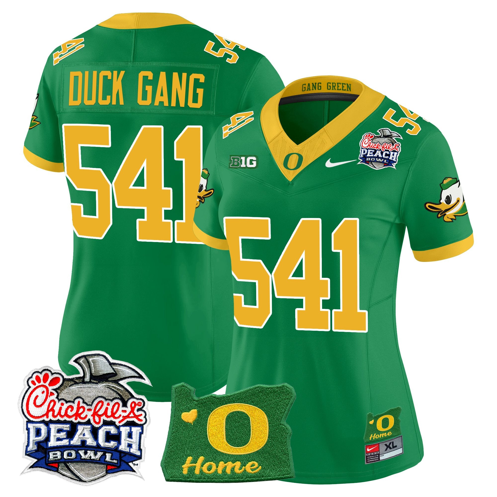 Women's Oregon Ducks 2026 Peach Bowl & Oregon State Patch Vapor Limited Jersey - All Stitched