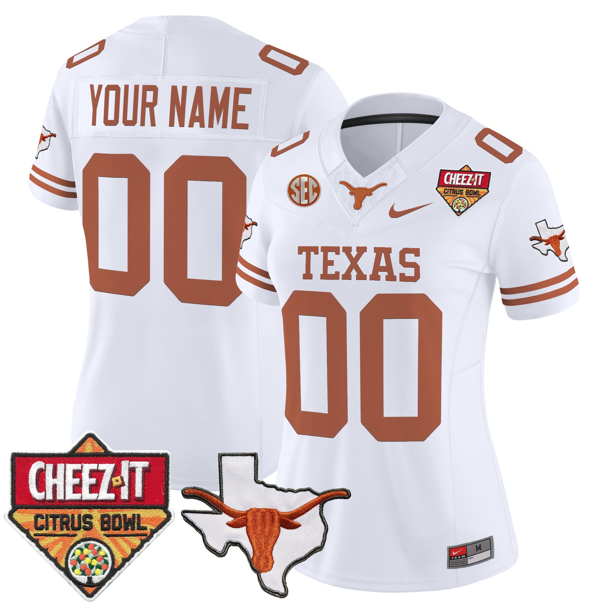 Texas Longhorns 2025 Cheez-It Citrus Bowl Patch Vapor Limited Custom Jersey - All Stitched