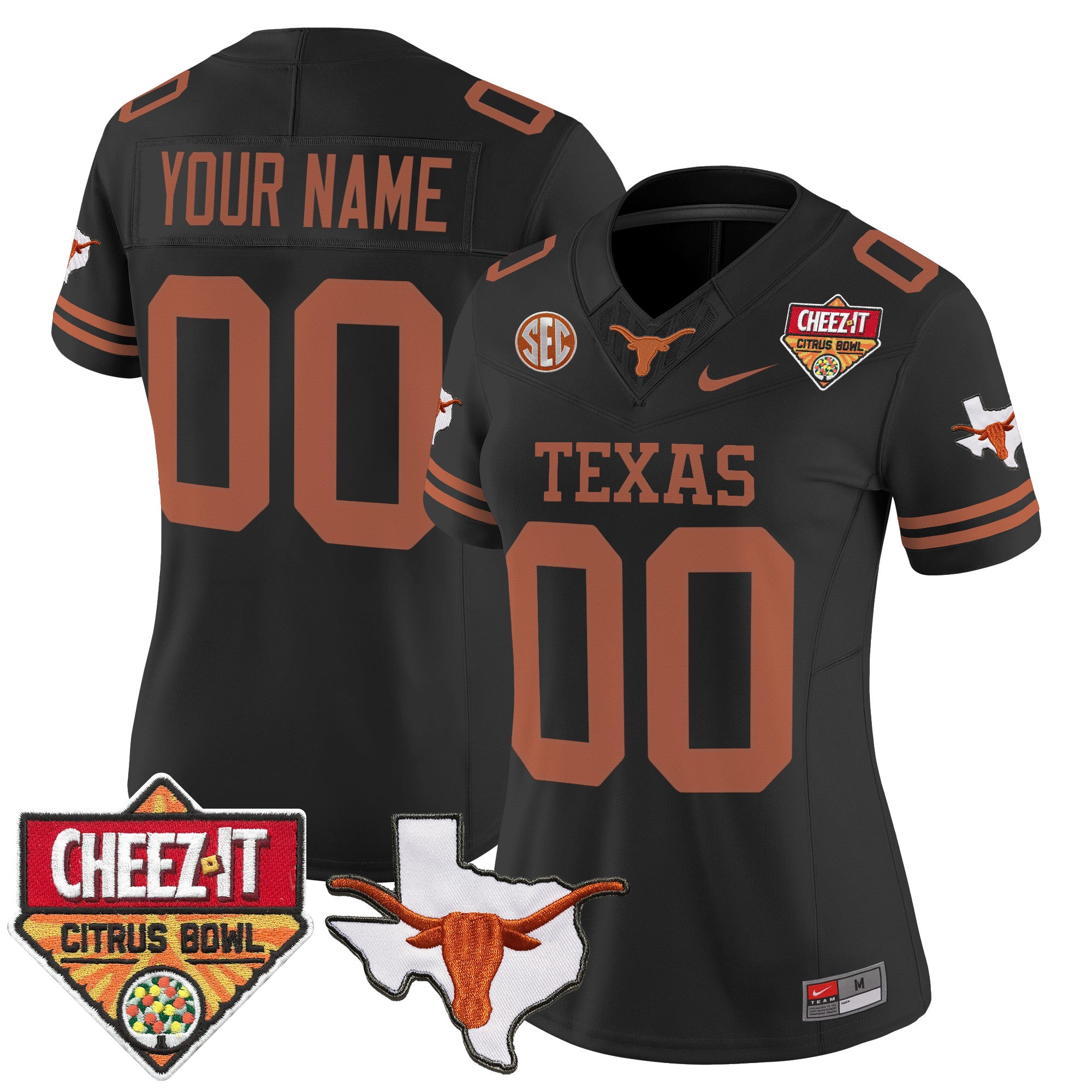 Texas Longhorns 2025 Cheez-It Citrus Bowl Patch Vapor Limited Custom Jersey - All Stitched