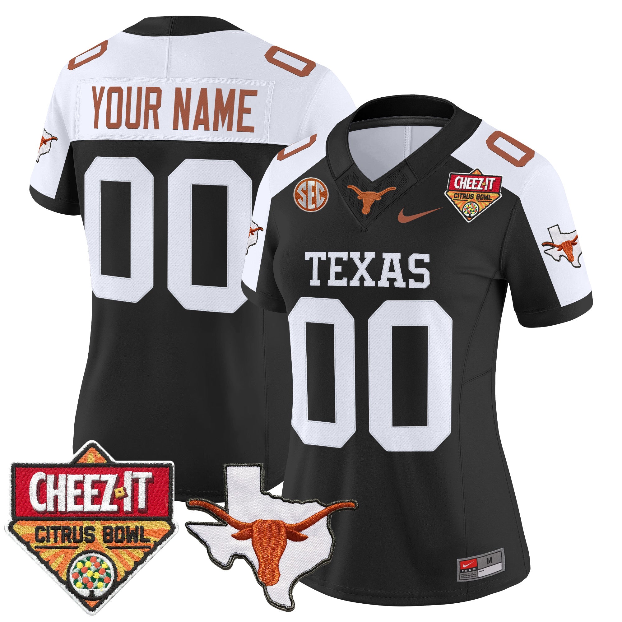 Texas Longhorns 2025 Cheez-It Citrus Bowl Patch Vapor Limited Custom Jersey - All Stitched