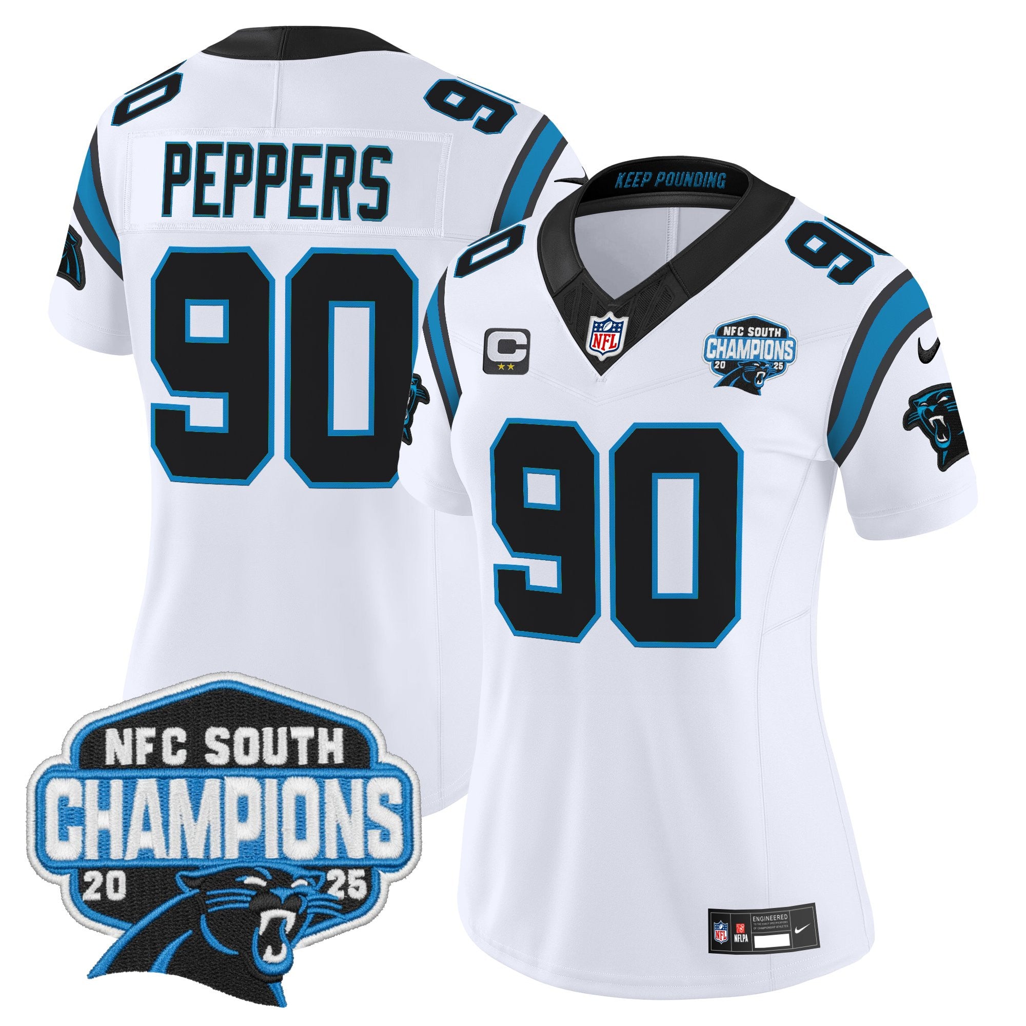 Women's Carolina Panthers 2025 NFC South Division Champions Vapor Limited Jersey - All Stitched