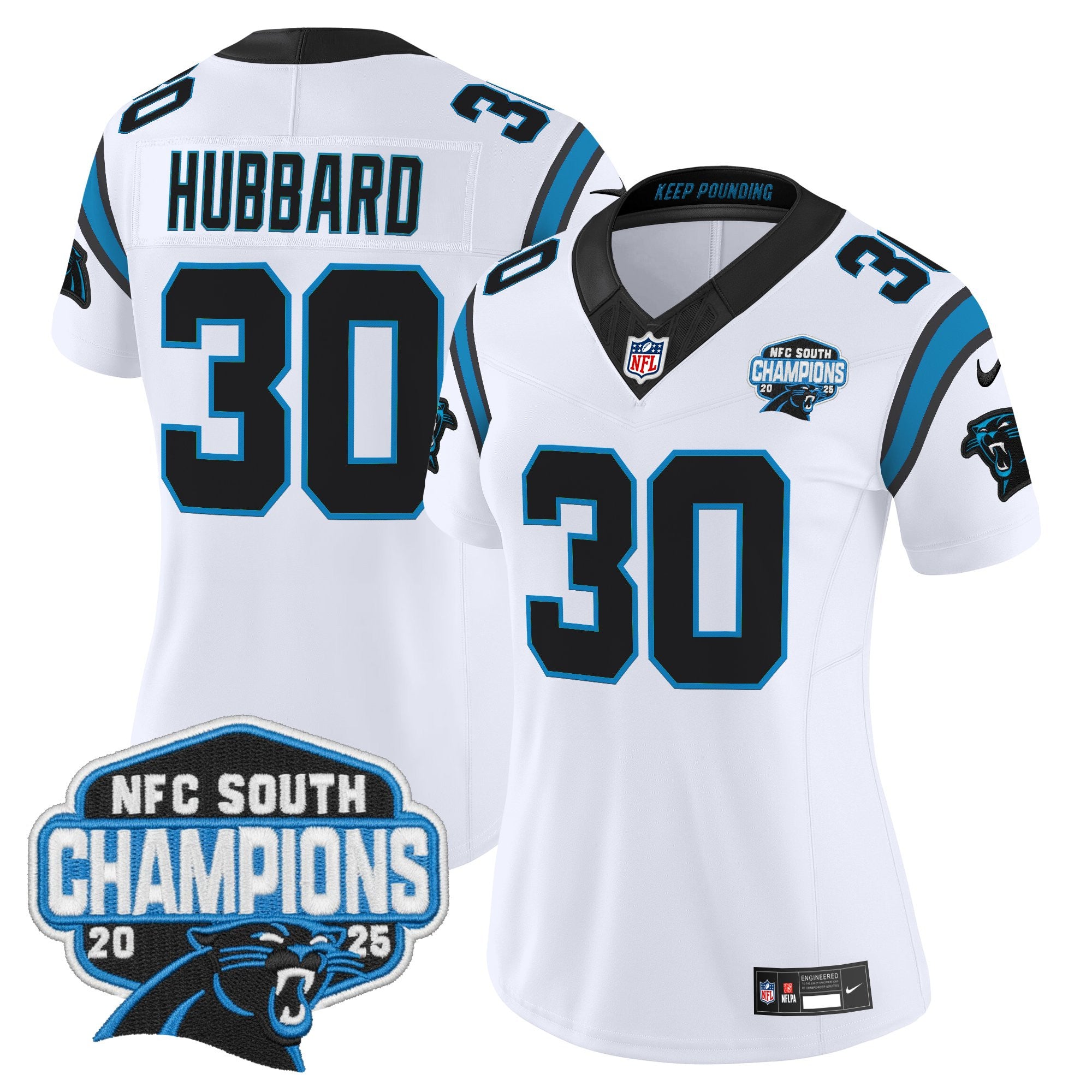Women's Carolina Panthers 2025 NFC South Division Champions Vapor Limited Jersey - All Stitched