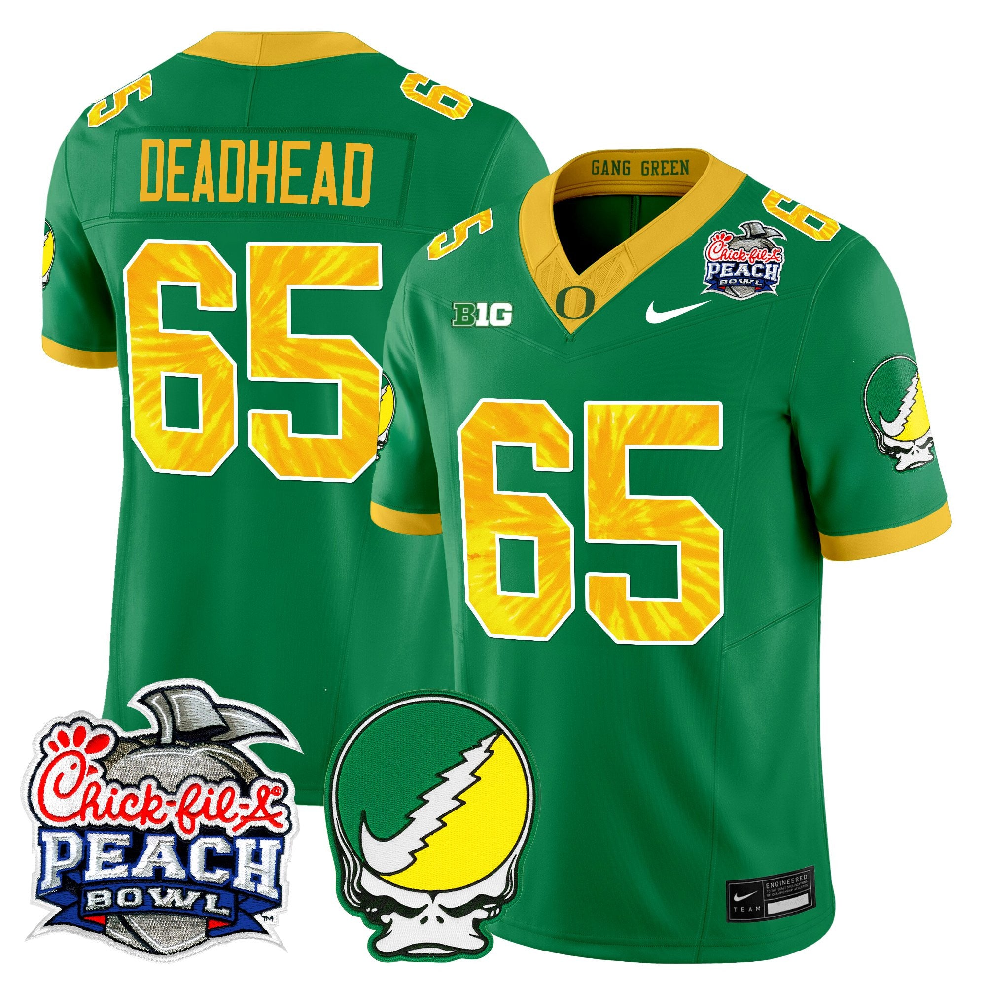 Men's Oregon Ducks "Grateful Ducks" Vapor Limited Jersey - 2026 Peach Bowl Patch - All Stitched