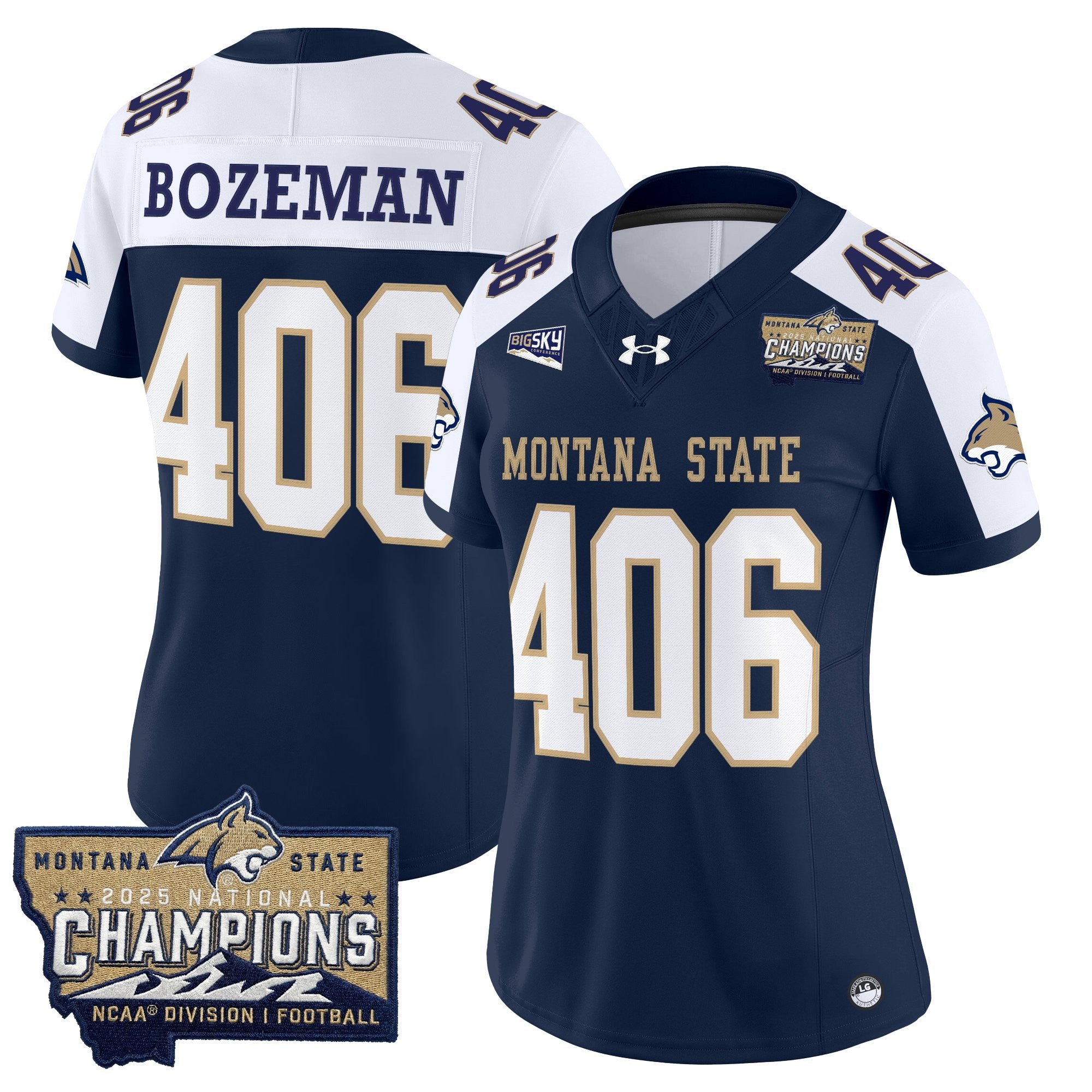 Women's Montana State Bobcats 2025 National Champions Vapor Limited Jersey - All Stitched