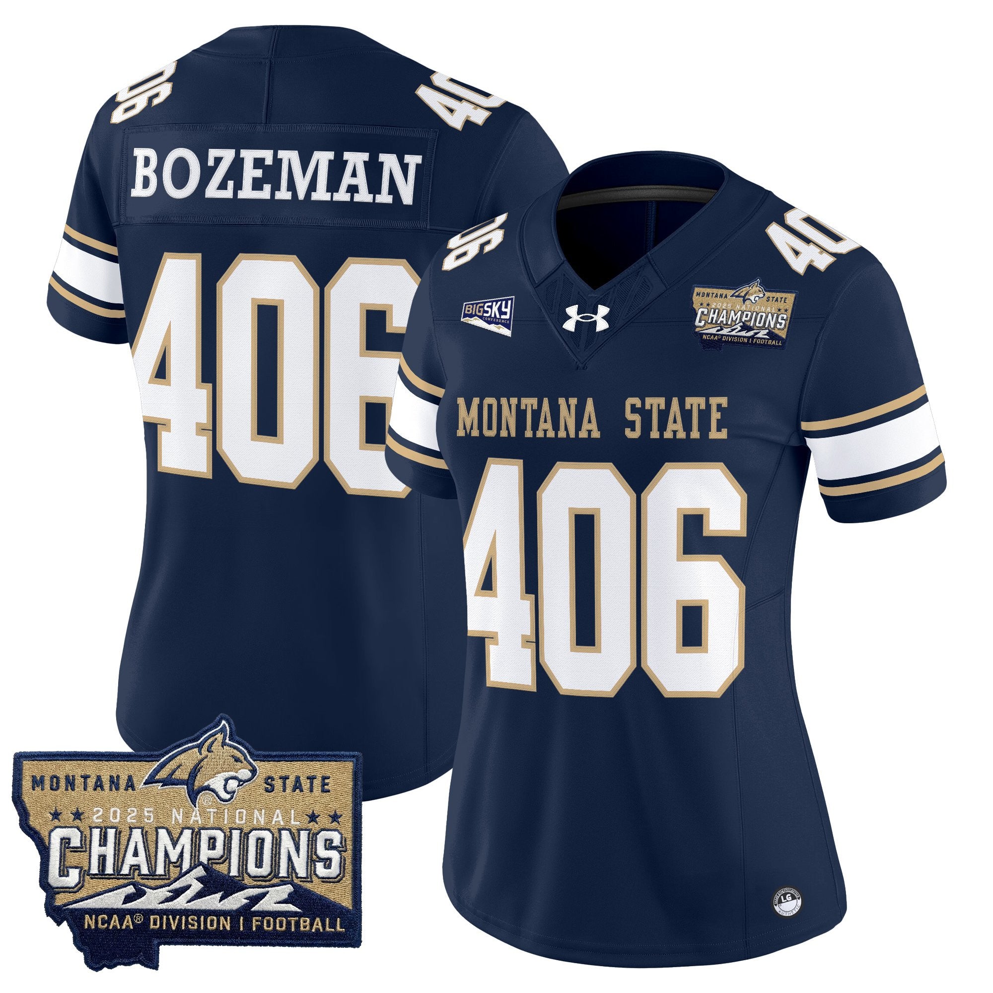 Women's Montana State Bobcats 2025 National Champions Vapor Limited Jersey - All Stitched
