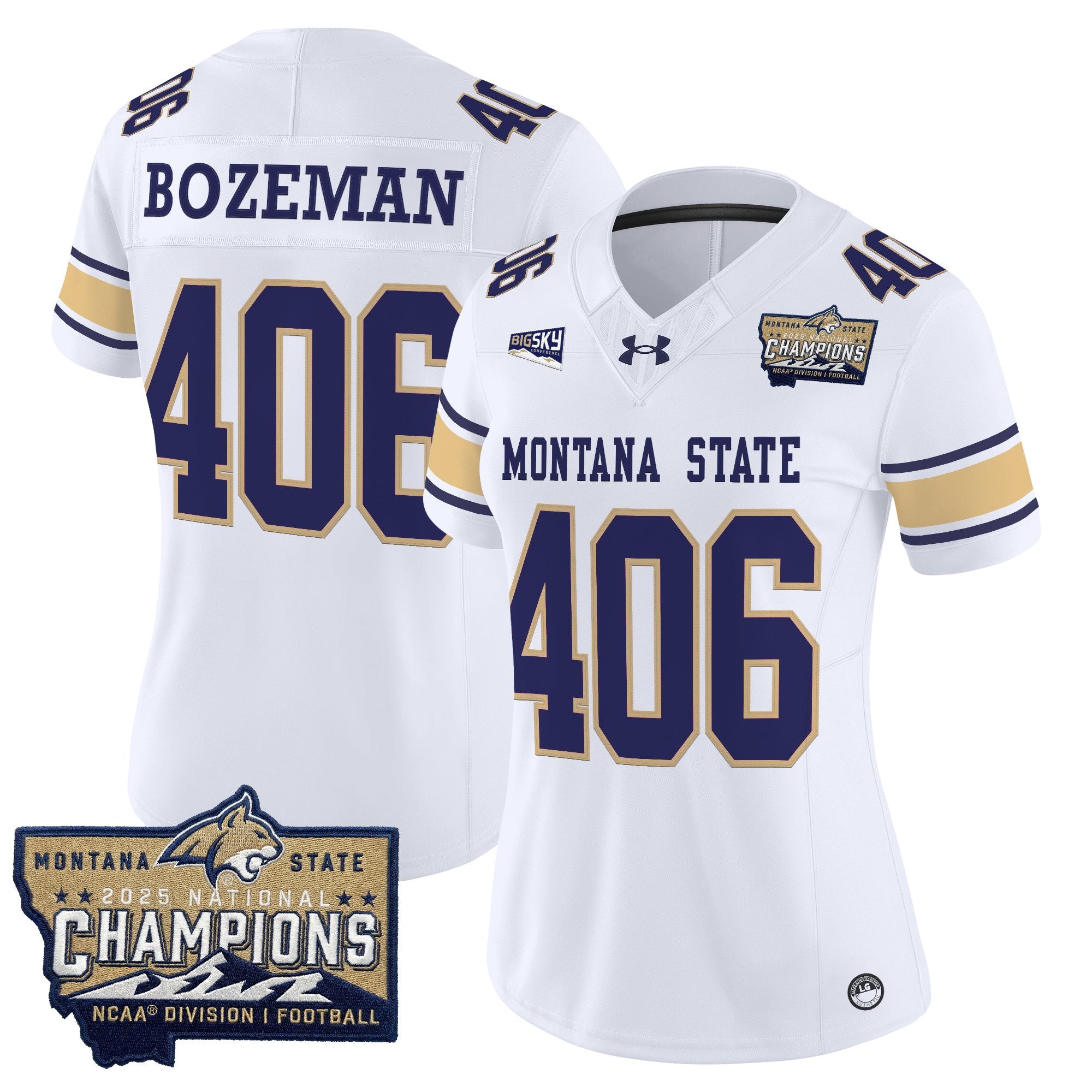 Women's Montana State Bobcats 2025 National Champions Vapor Limited Jersey - All Stitched