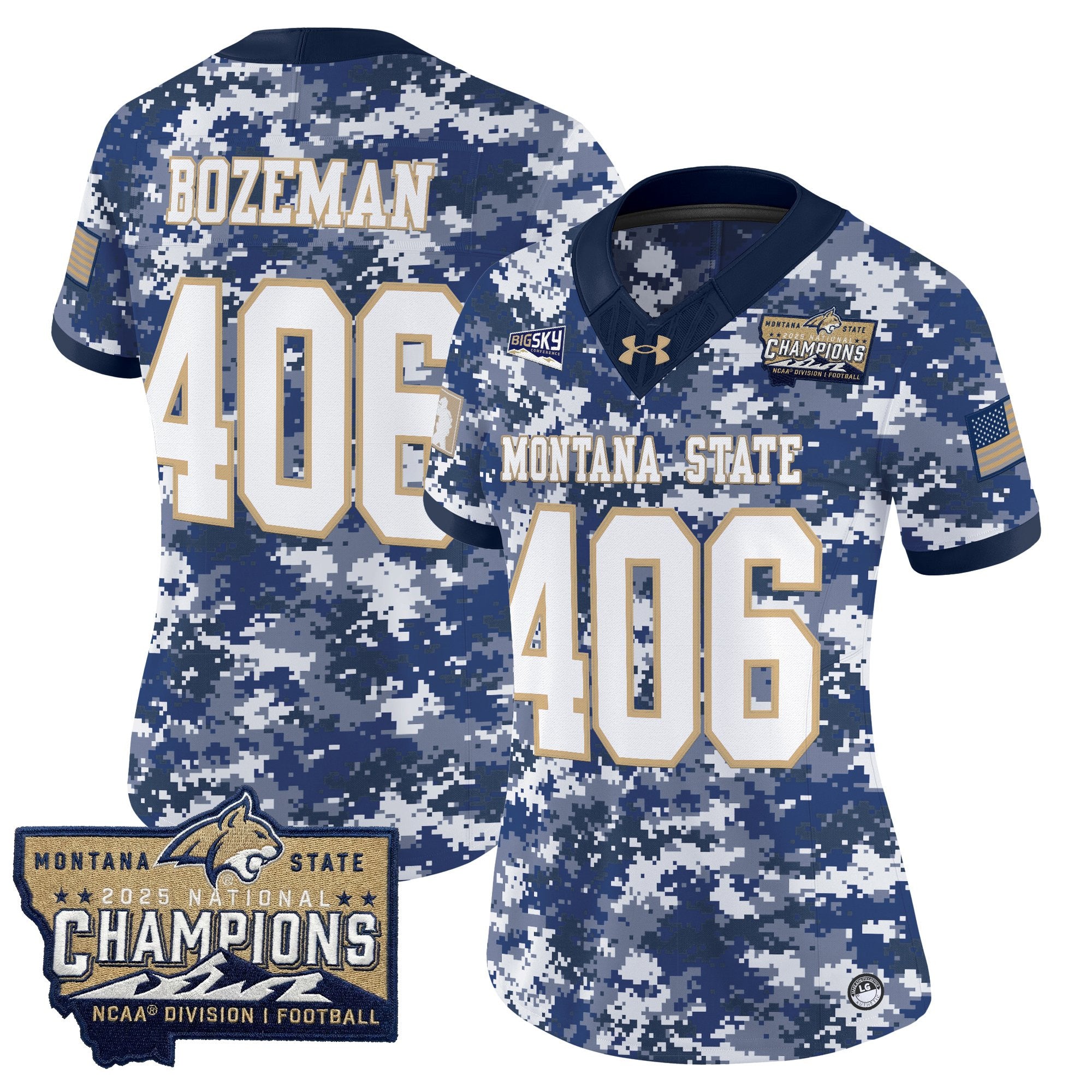 Women's Montana State Bobcats 2025 National Champions Vapor Limited Jersey - All Stitched