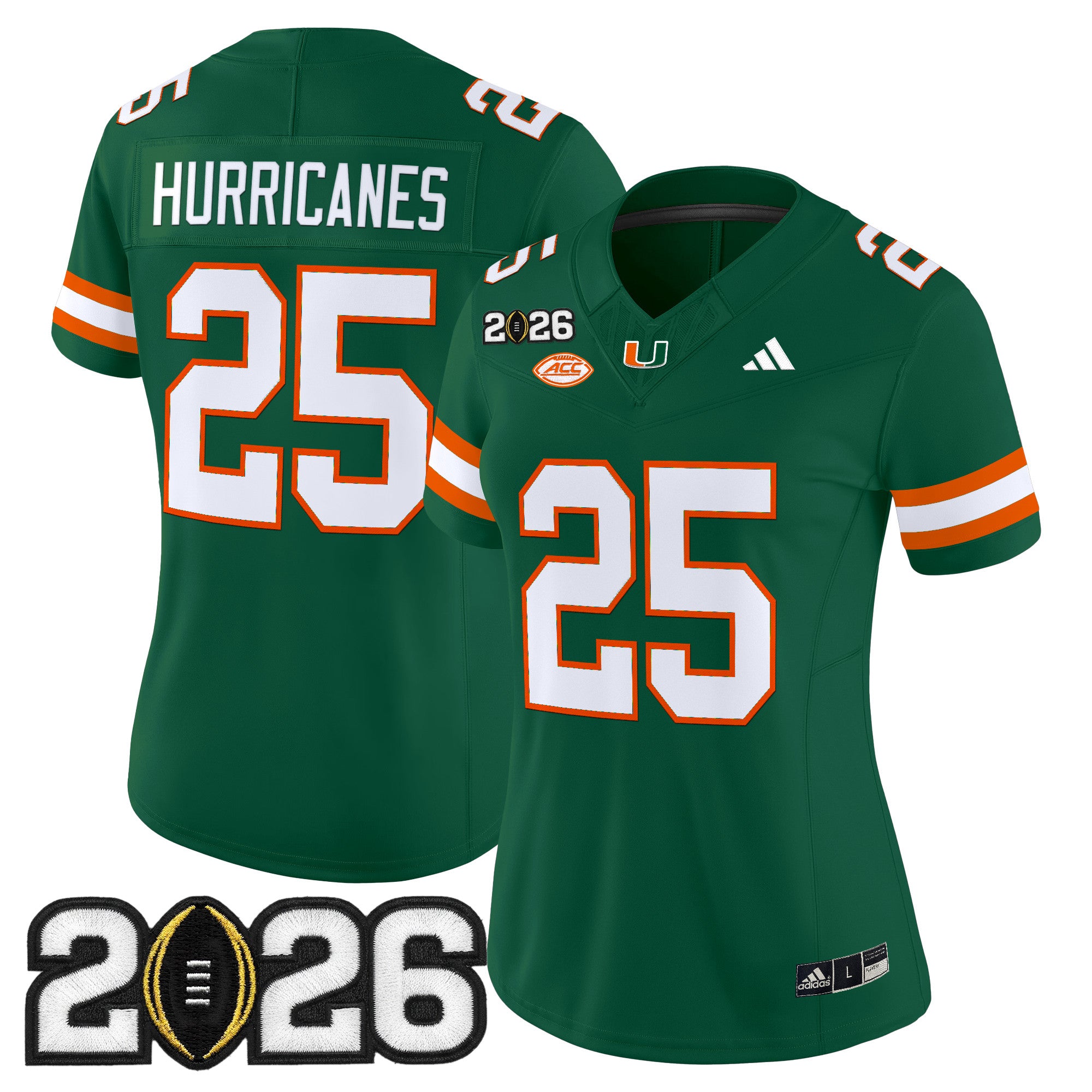 Women's Miami Hurricanes 2026 CFP Final Patch Vapor Limited Jersey - All Stitched