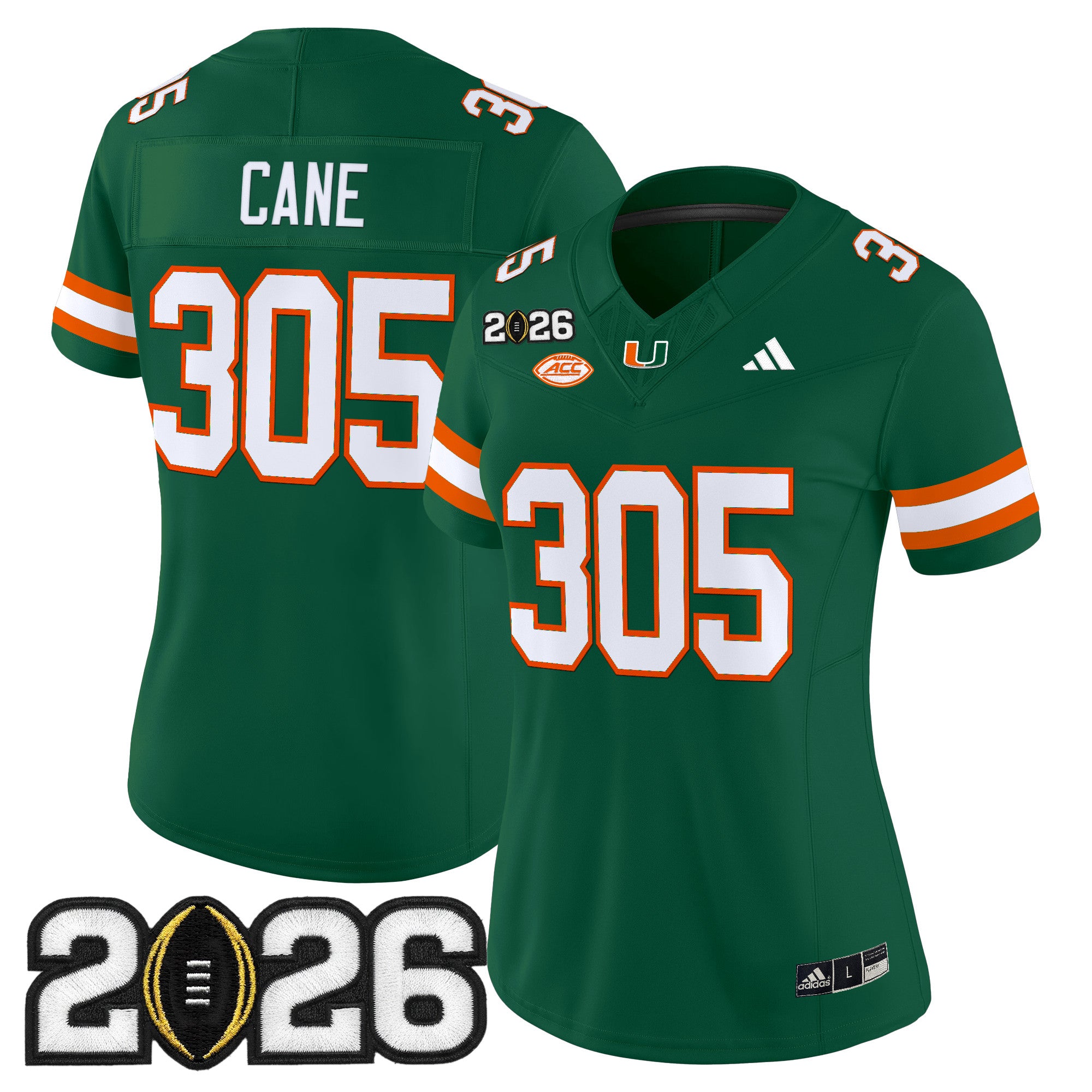 Women's Miami Hurricanes 2026 CFP Final Patch Vapor Limited Jersey - All Stitched