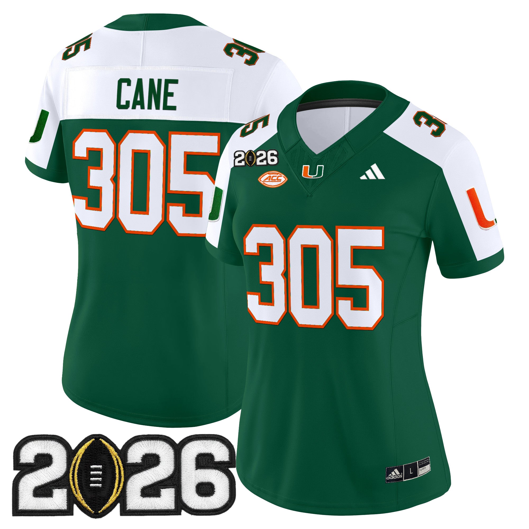 Women's Miami Hurricanes 2026 CFP Final Patch Vapor Limited Jersey - All Stitched