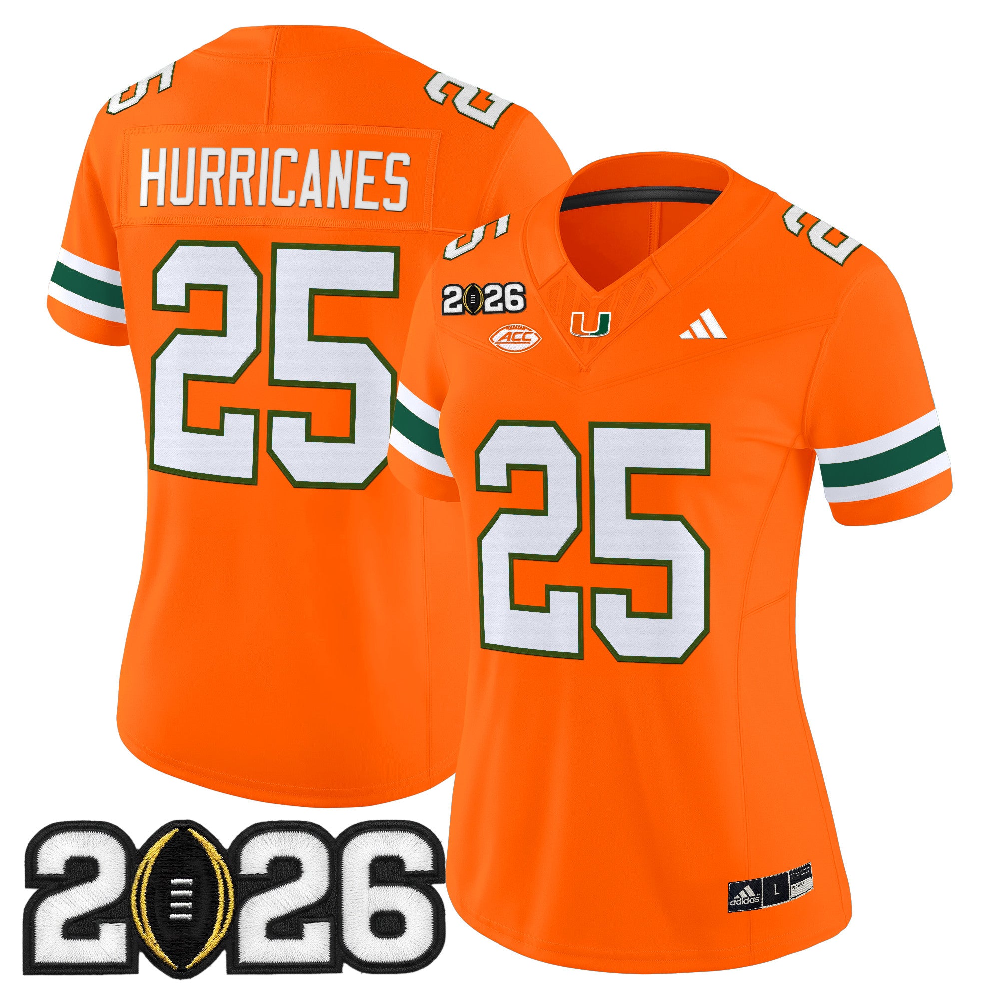 Women's Miami Hurricanes 2026 CFP Final Patch Vapor Limited Jersey - All Stitched