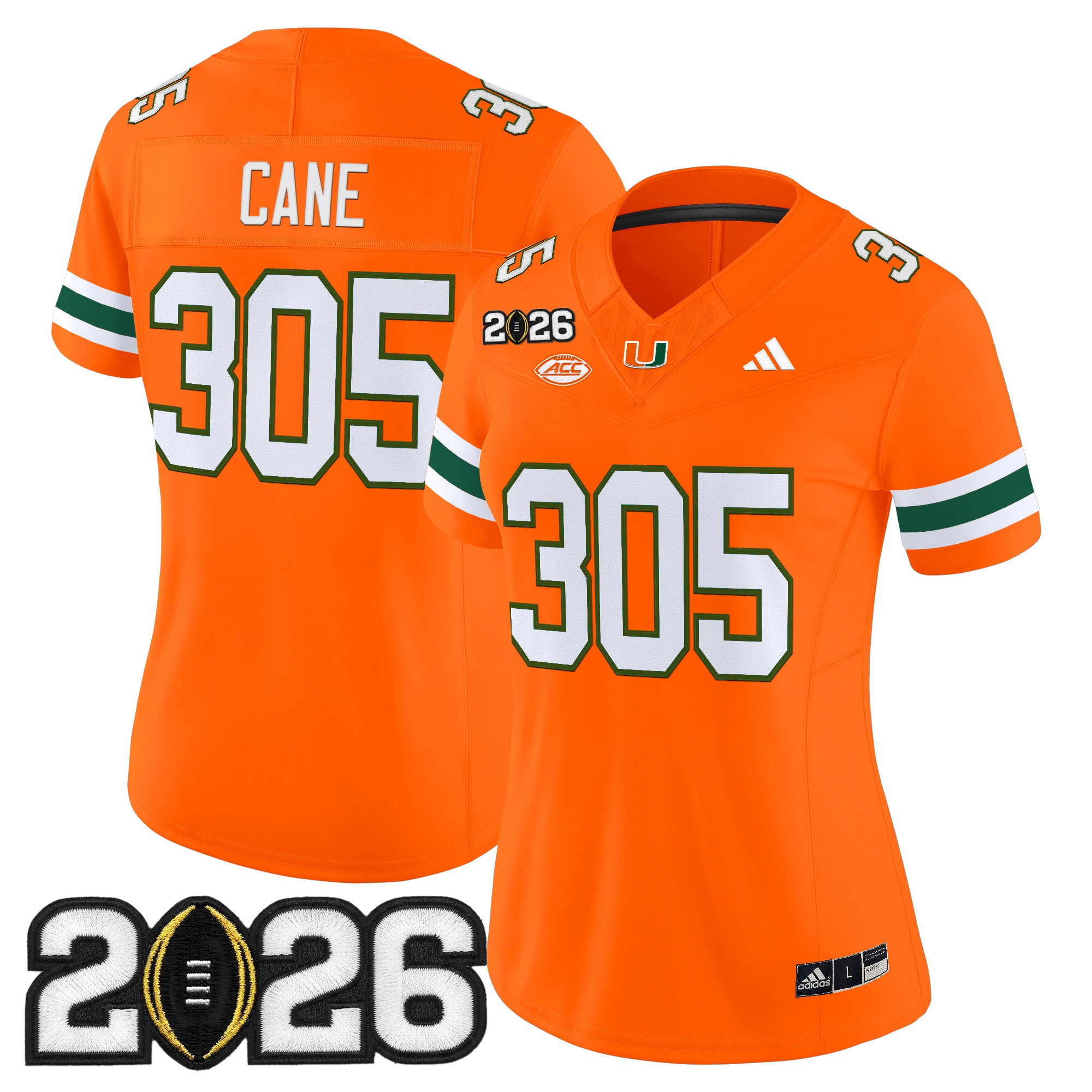Women's Miami Hurricanes 2026 CFP Final Patch Vapor Limited Jersey - All Stitched