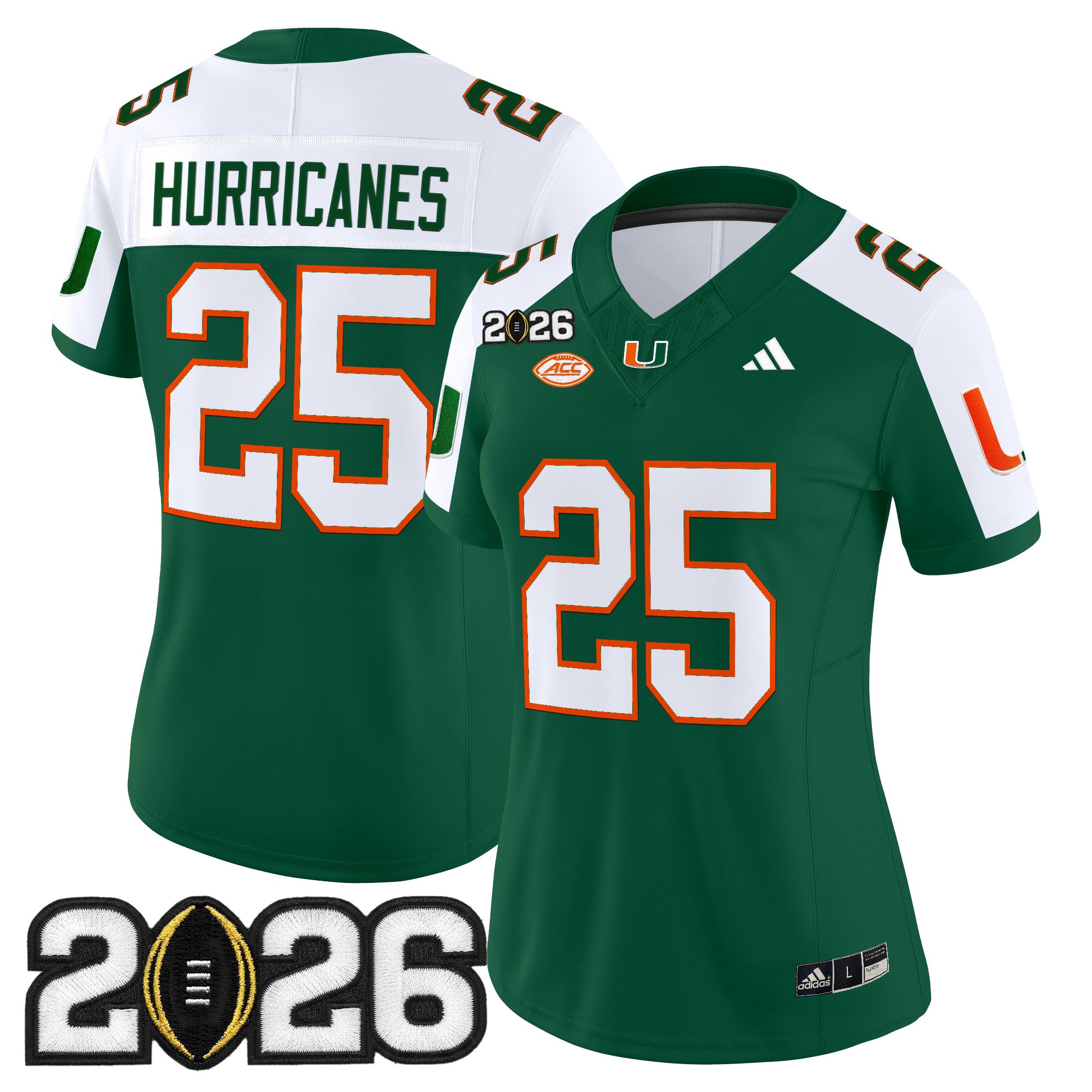 Women's Miami Hurricanes 2026 CFP Final Patch Vapor Limited Jersey - All Stitched