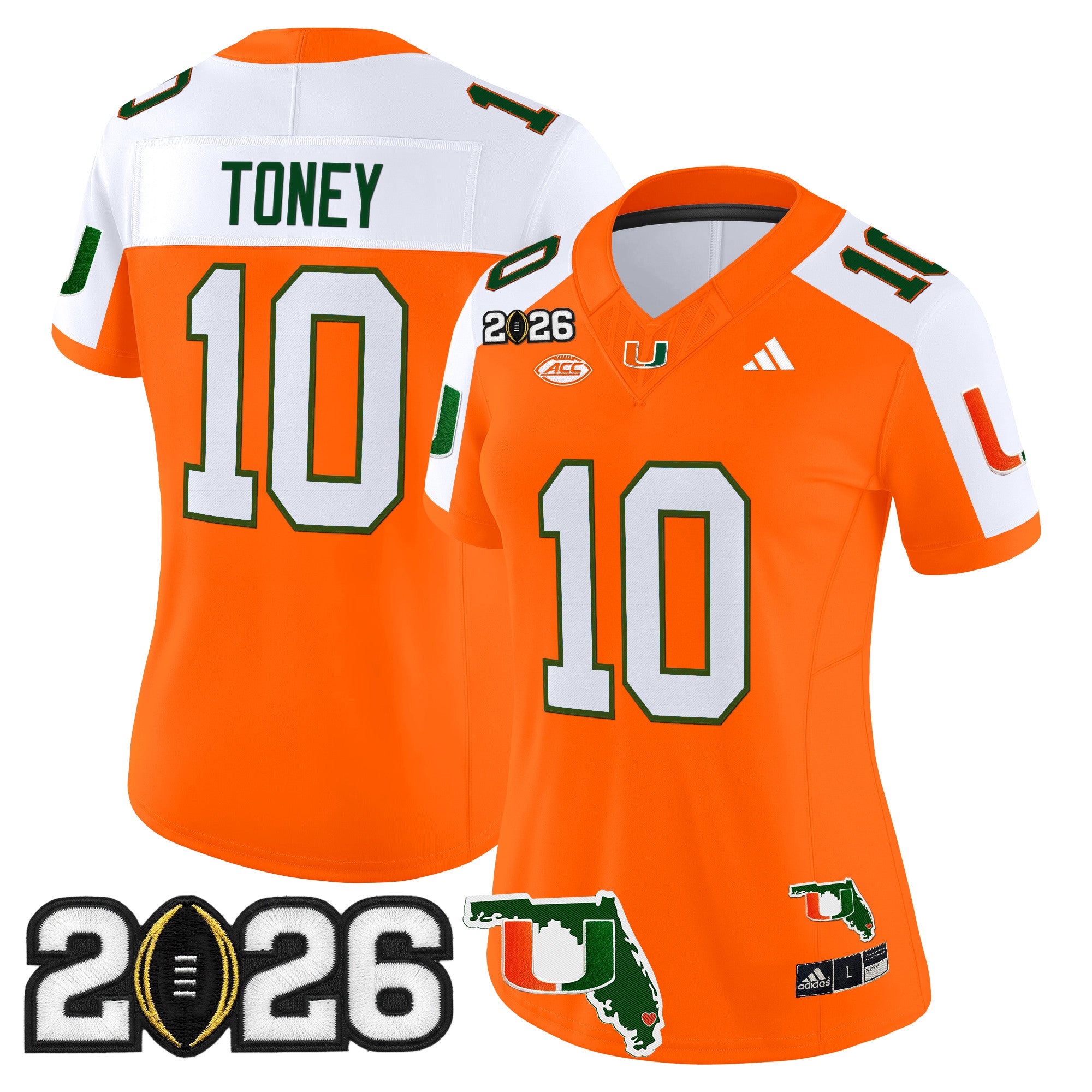 Women's Miami Hurricanes 2026 CFP Final & Florida Patch Vapor Limited Jersey - All Stitched