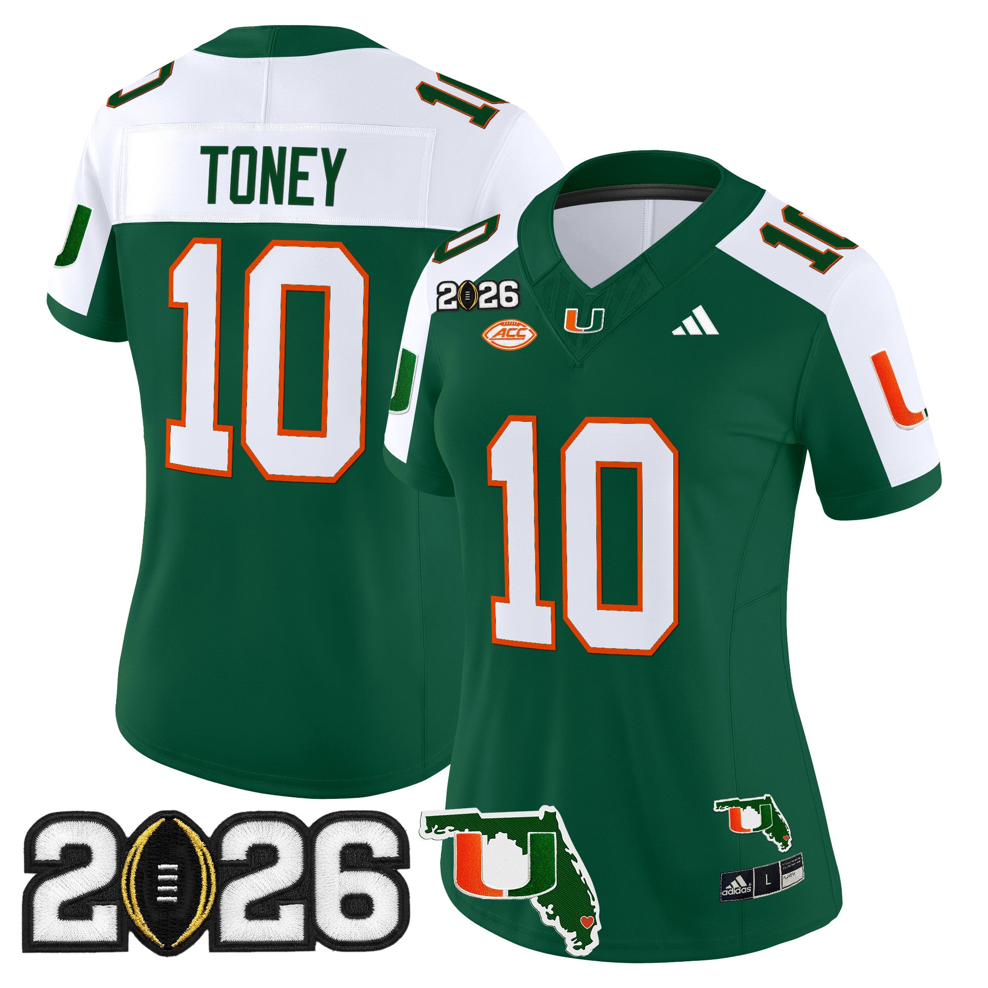 Women's Miami Hurricanes 2026 CFP Final & Florida Patch Vapor Limited Jersey - All Stitched