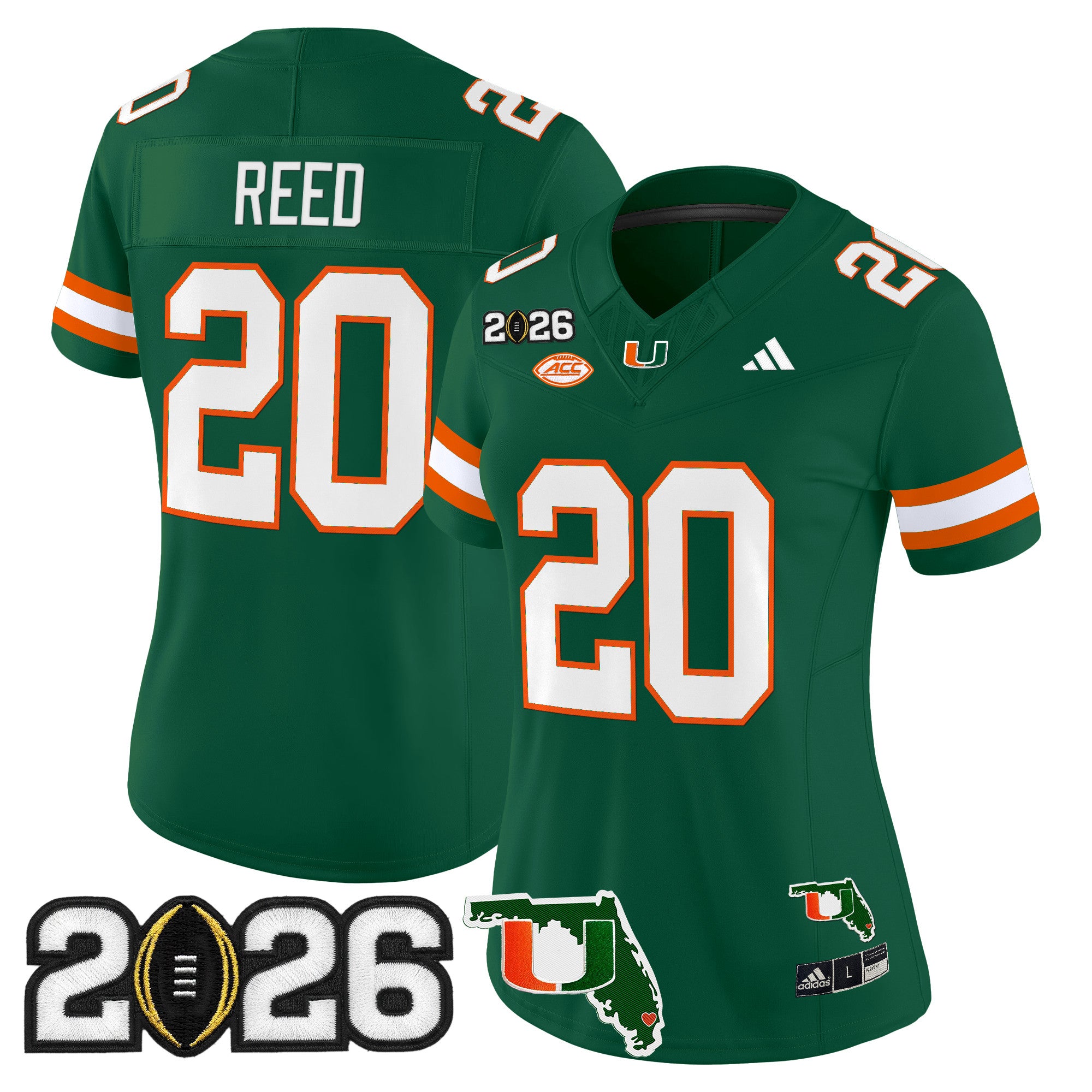 Women's Miami Hurricanes 2026 CFP Final & Florida Patch Vapor Limited Jersey - All Stitched