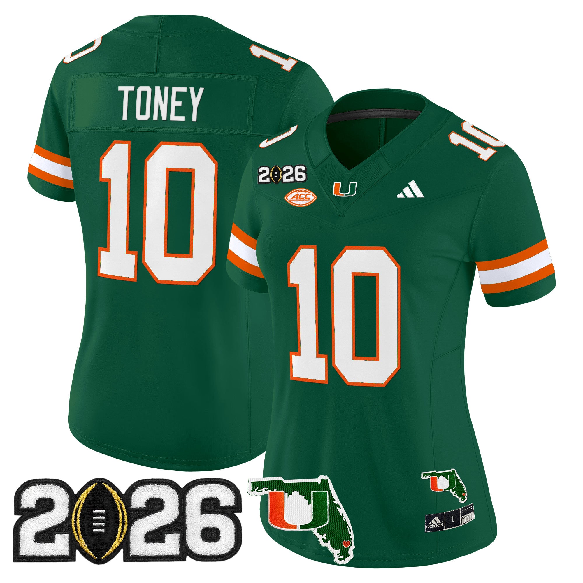 Women's Miami Hurricanes 2026 CFP Final & Florida Patch Vapor Limited Jersey - All Stitched
