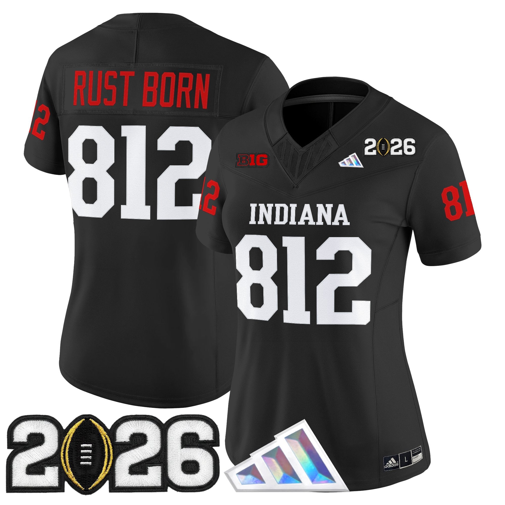 Women's Indiana Hoosiers 2026 CFP Final Patch Vapor Limited Jersey V3 - All Stitched