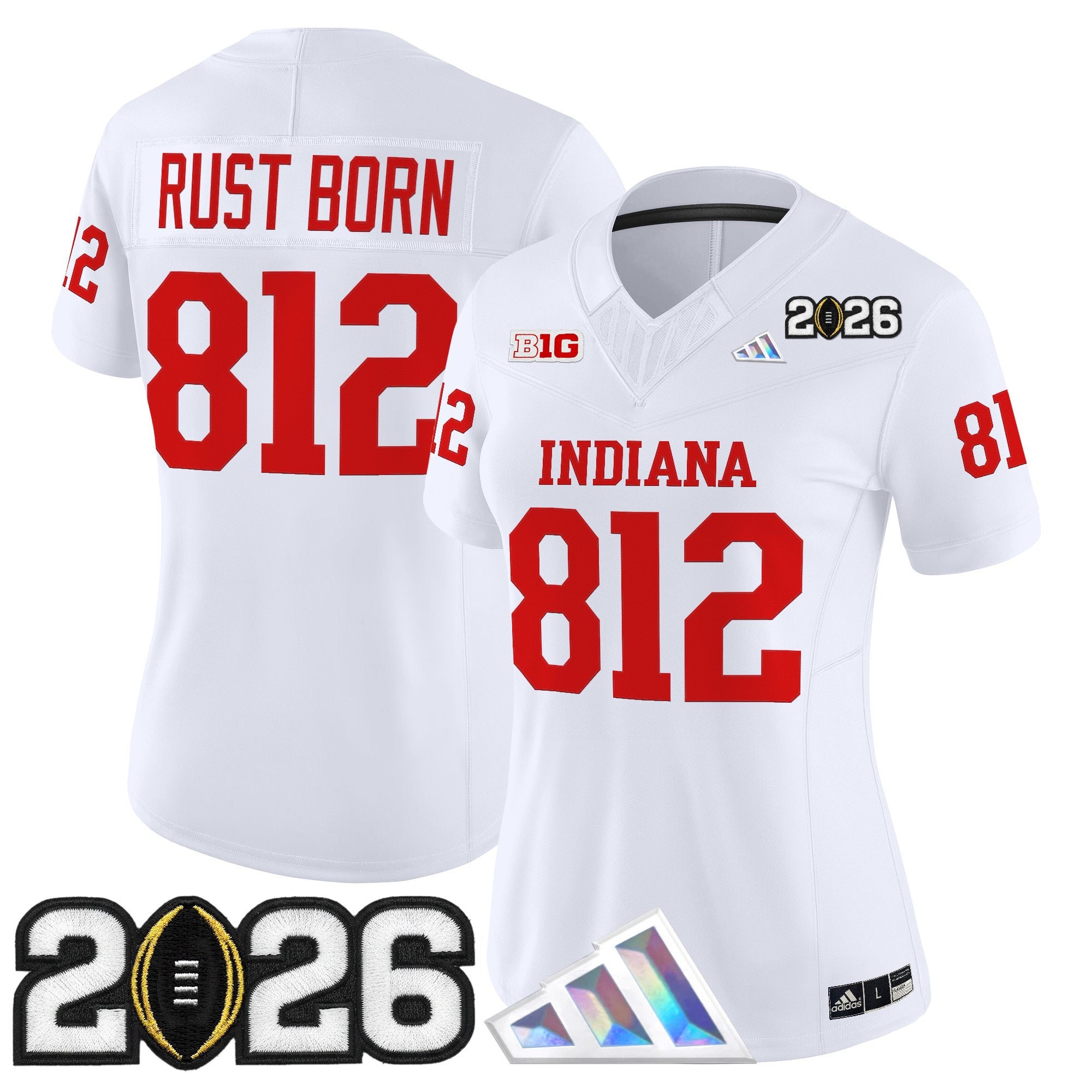 Women's Indiana Hoosiers 2026 CFP Final Patch Vapor Limited Jersey V3 - All Stitched