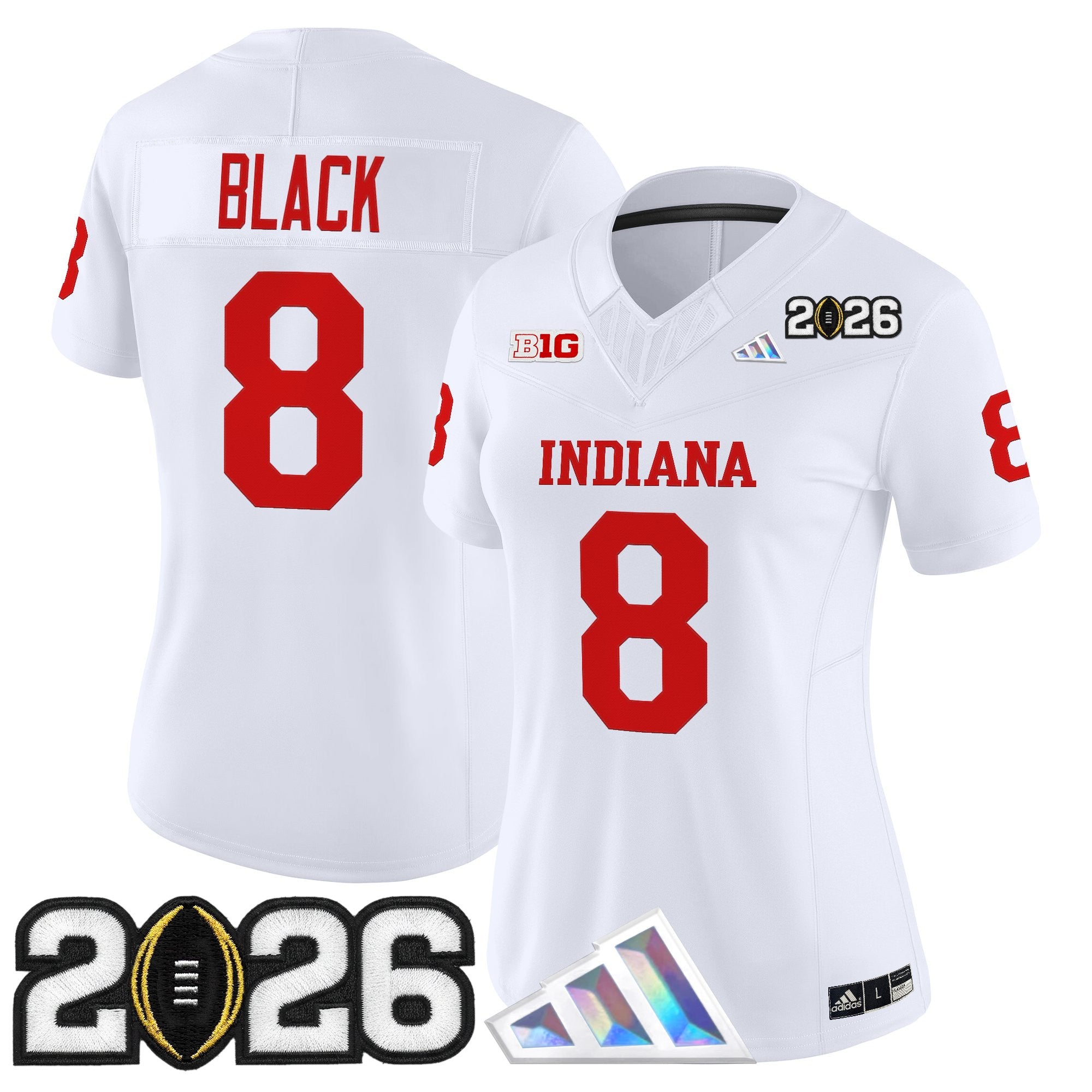 Women's Indiana Hoosiers 2026 CFP Final Patch Vapor Limited Jersey V3 - All Stitched