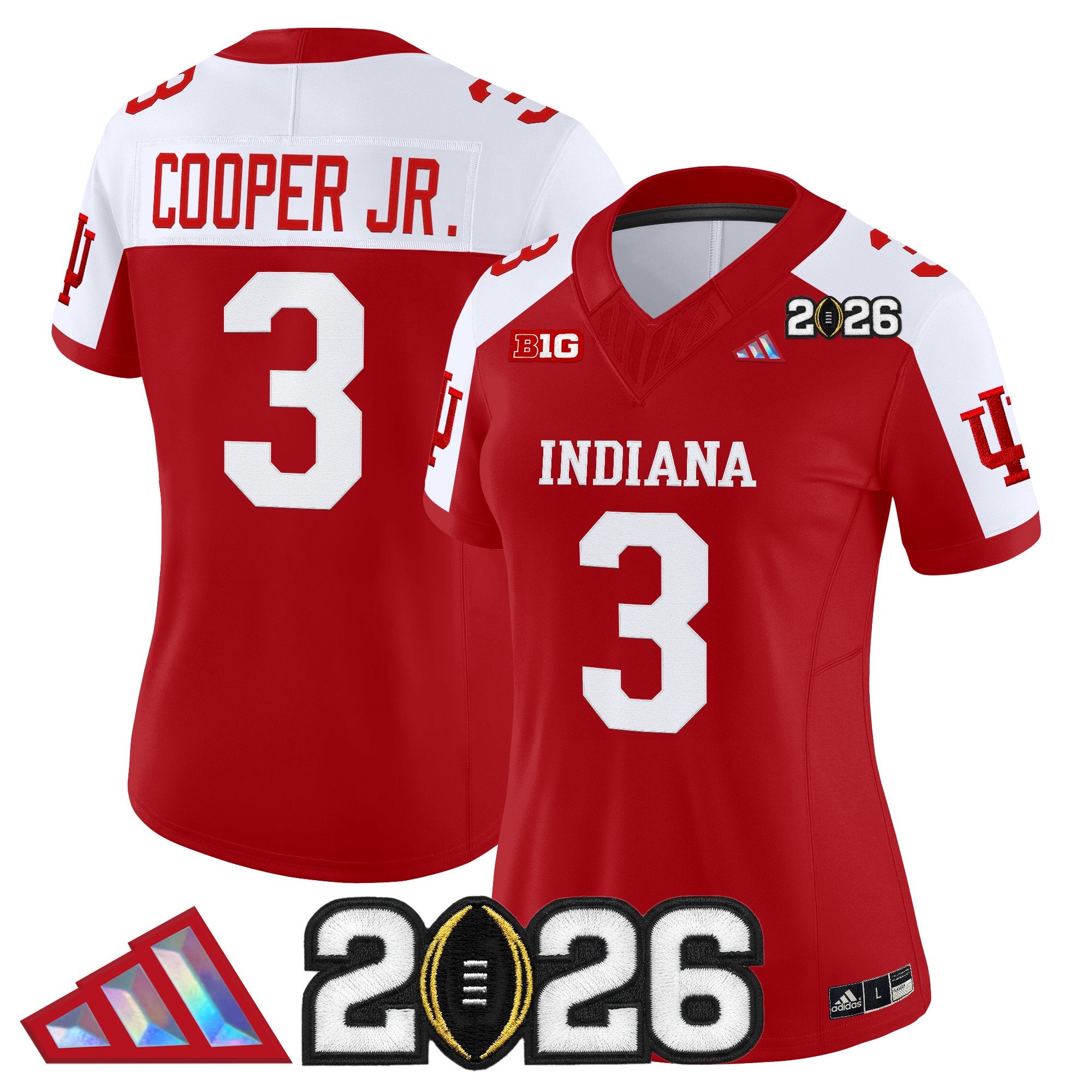Women's Indiana Hoosiers 2026 CFP Final Patch Vapor Limited Jersey V3 - All Stitched