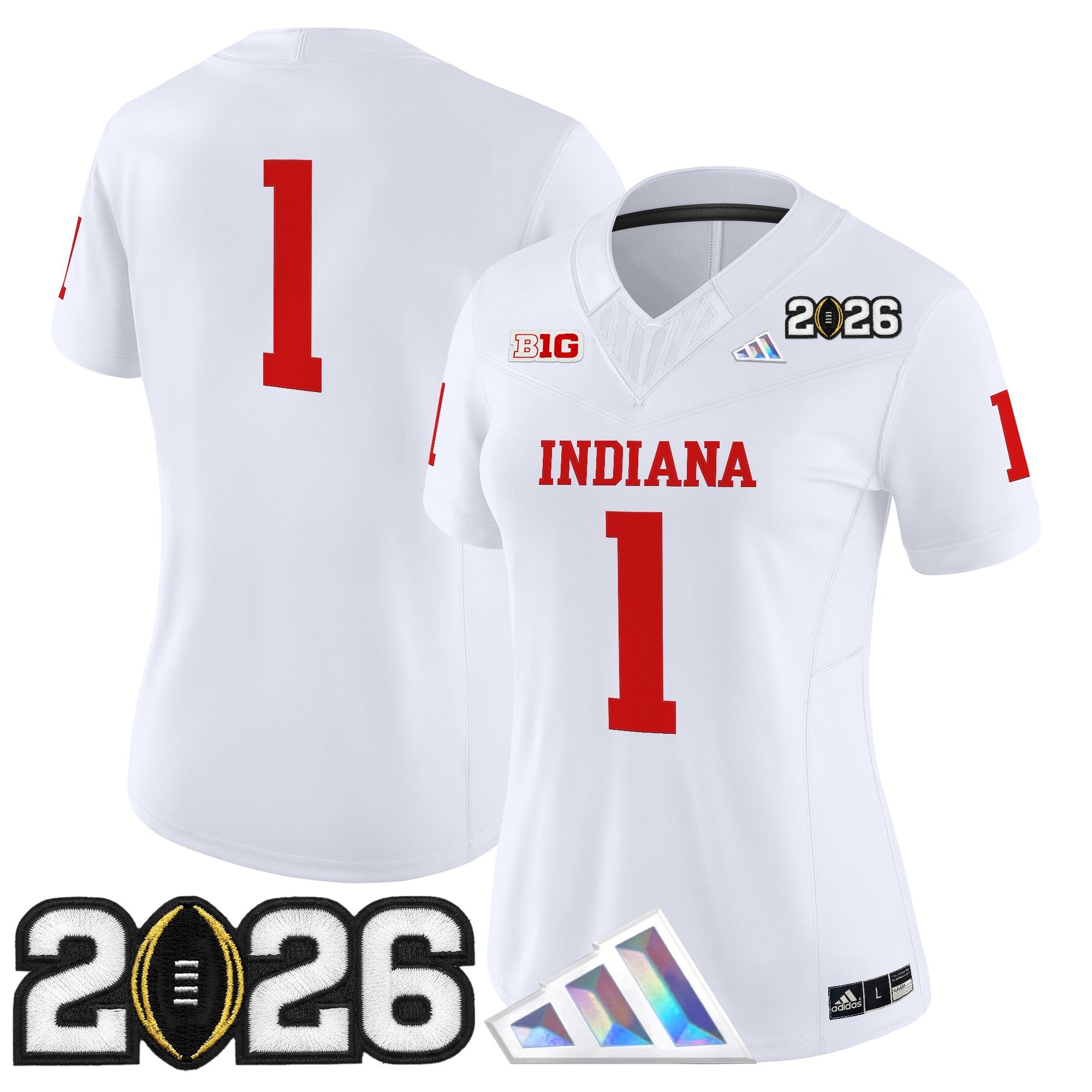 Women's Indiana Hoosiers 2026 CFP Final Patch Vapor Limited Jersey V3 - All Stitched