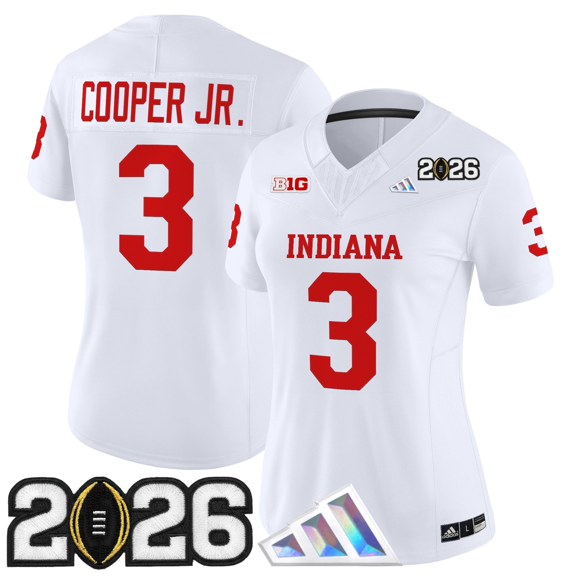 Women's Indiana Hoosiers 2026 CFP Final Patch Vapor Limited Jersey V3 - All Stitched