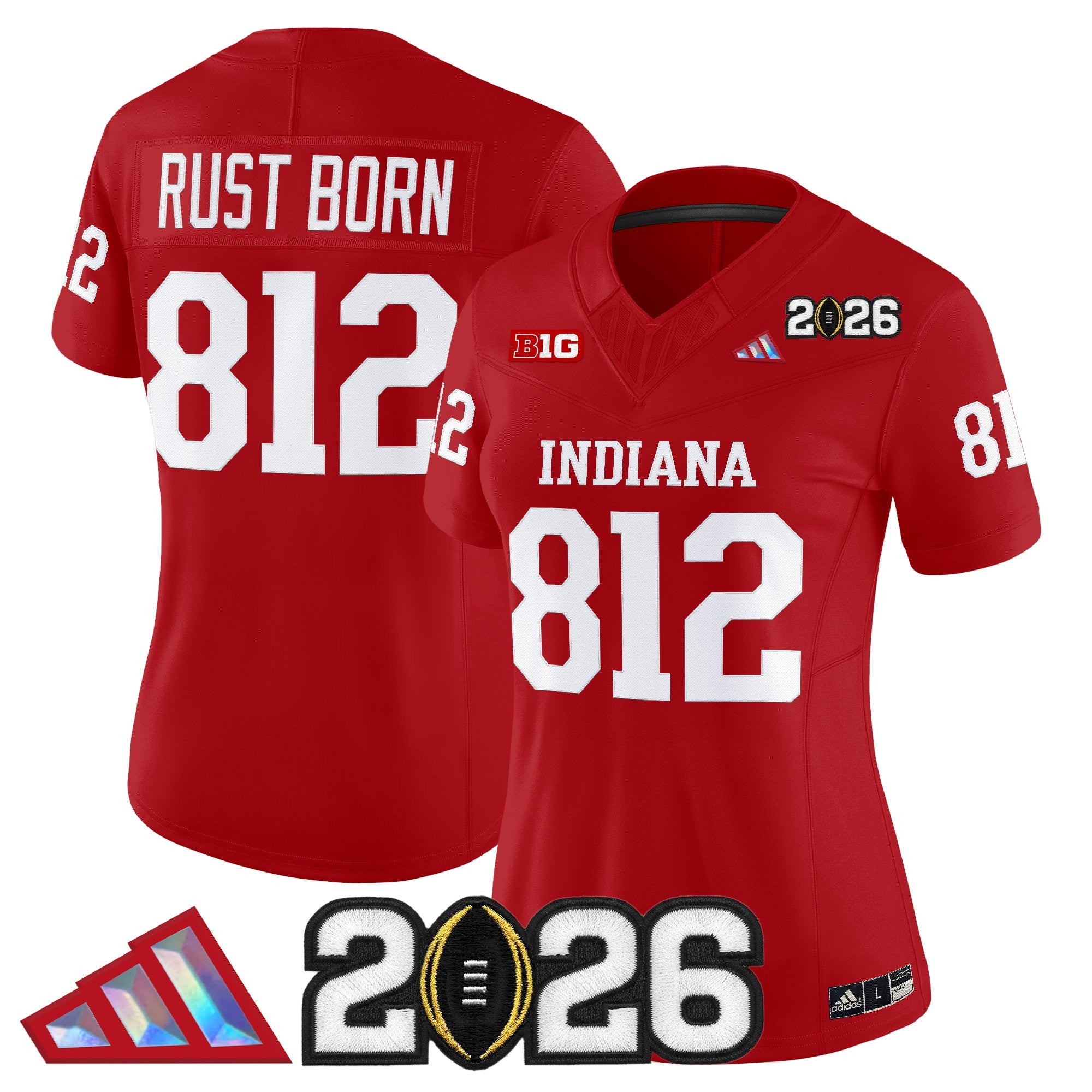Women's Indiana Hoosiers 2026 CFP Final Patch Vapor Limited Jersey V3 - All Stitched