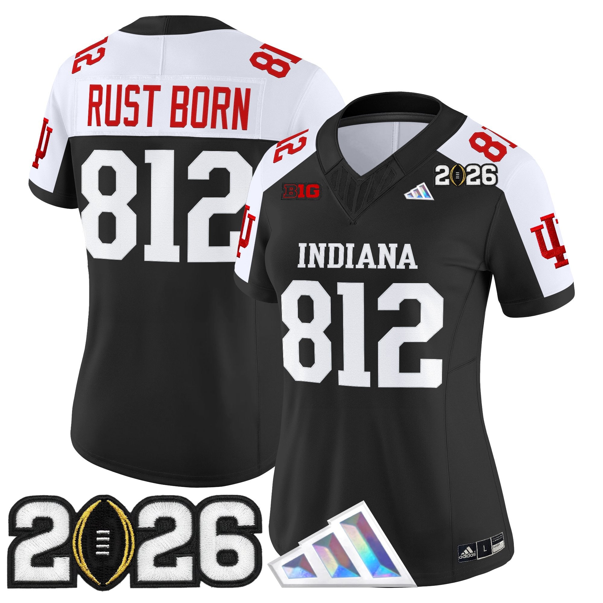 Women's Indiana Hoosiers 2026 CFP Final Patch Vapor Limited Jersey V3 - All Stitched