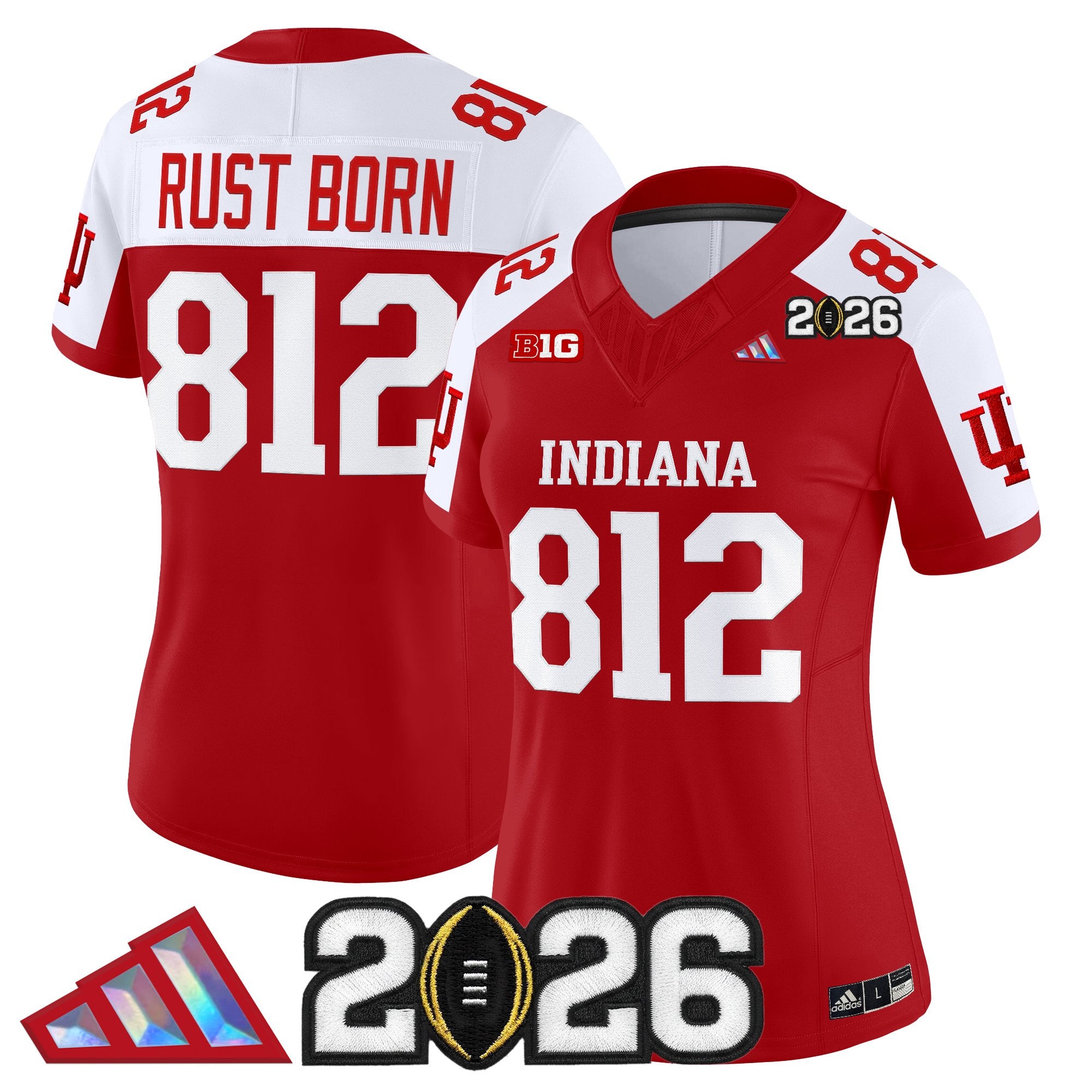 Women's Indiana Hoosiers 2026 CFP Final Patch Vapor Limited Jersey V3 - All Stitched