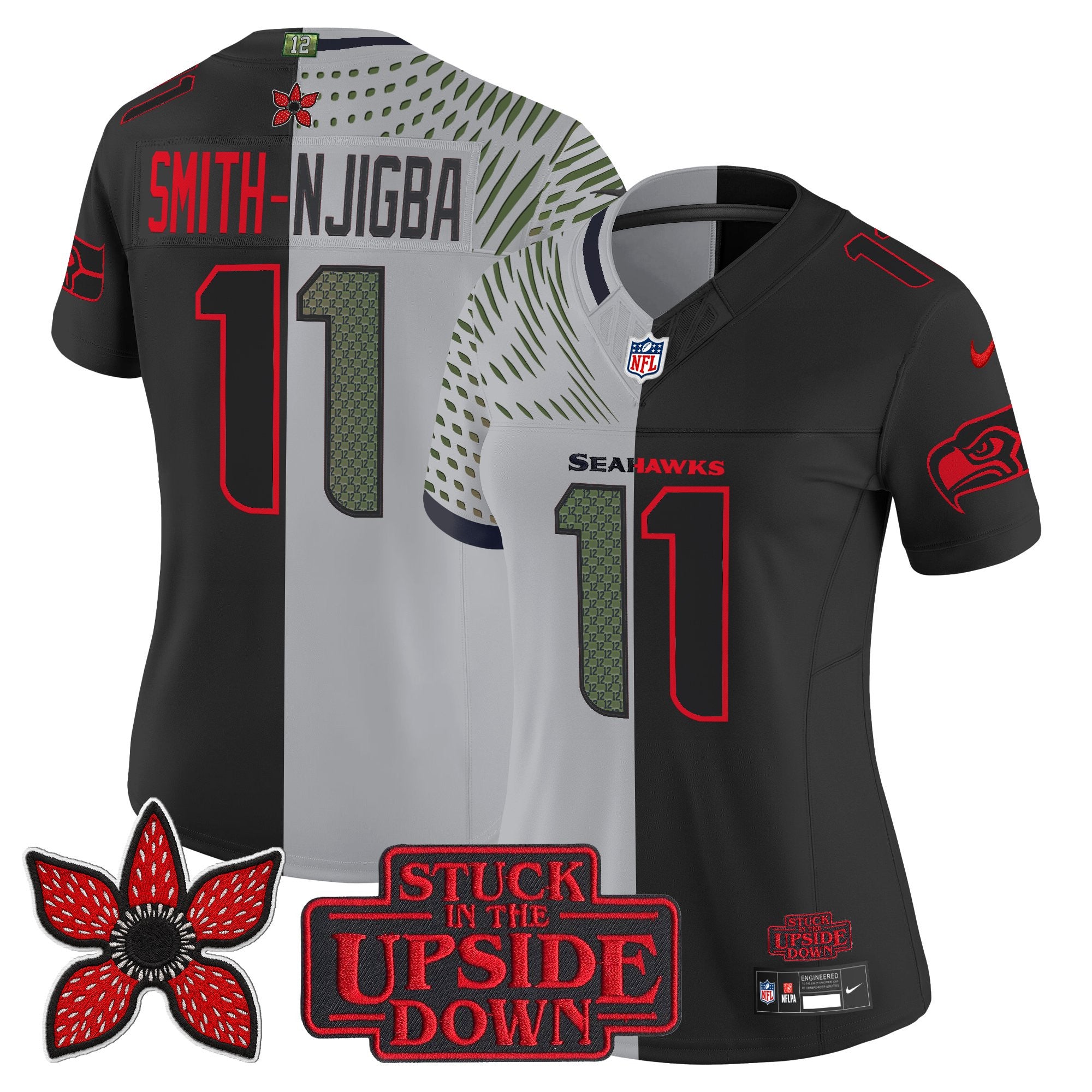Women's Seattle Seahawks 'Upside Down Edition' Vapor Limited Jersey - All Stitched