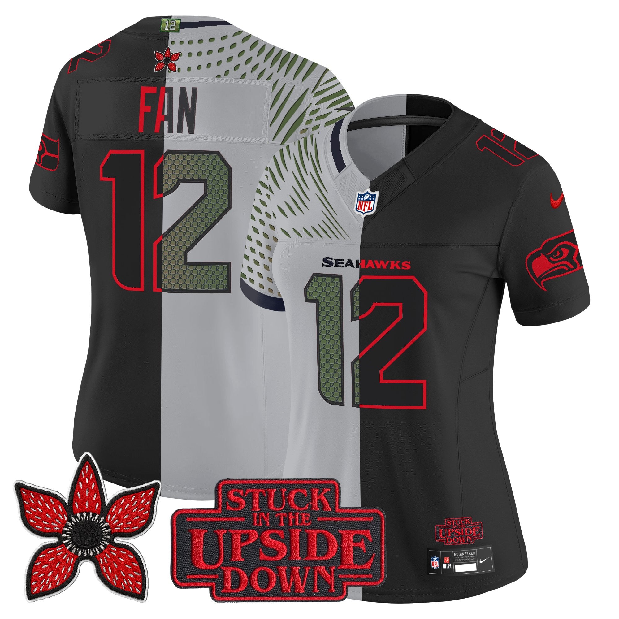 Women's Seattle Seahawks 'Upside Down Edition' Vapor Limited Jersey - All Stitched
