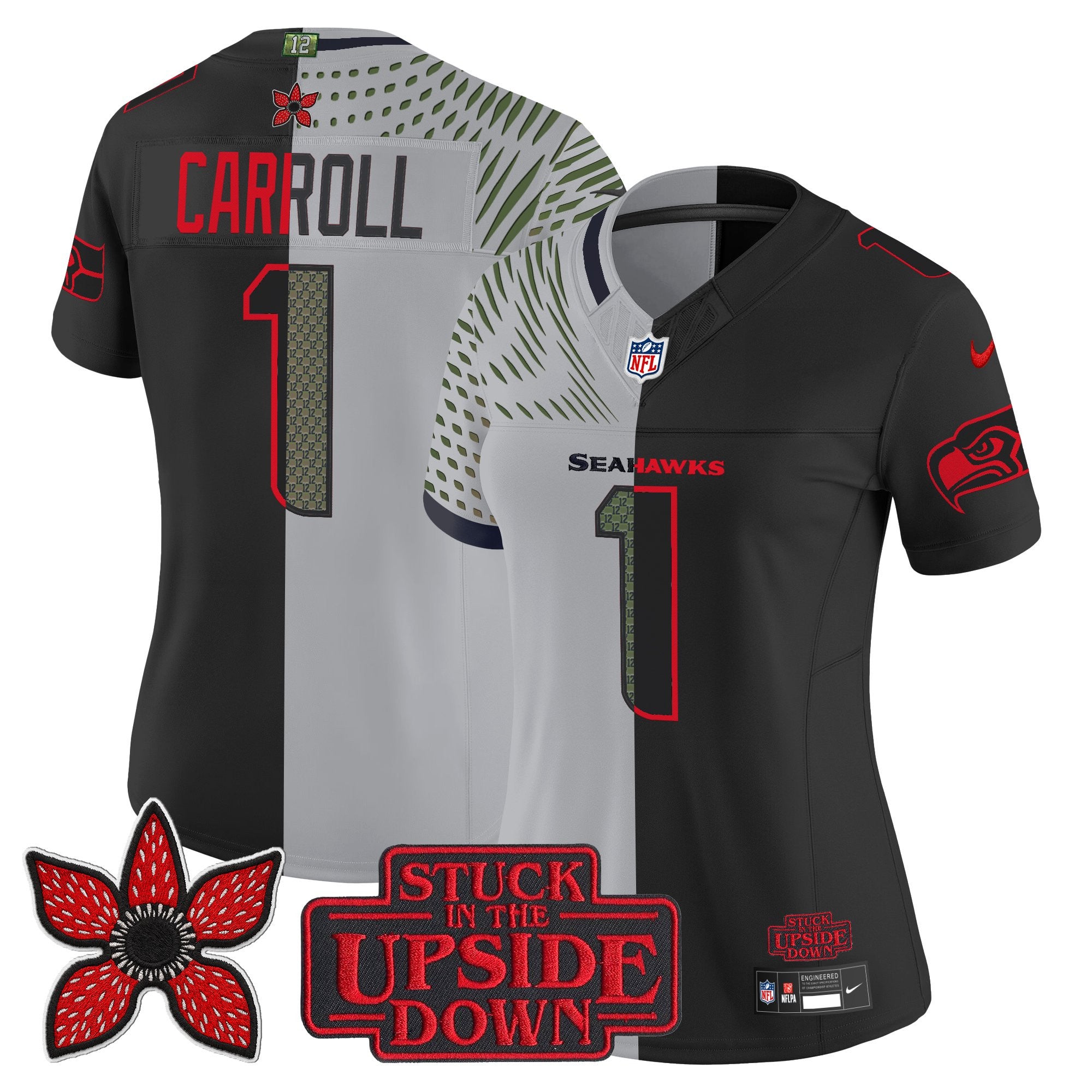 Women's Seattle Seahawks 'Upside Down Edition' Vapor Limited Jersey - All Stitched