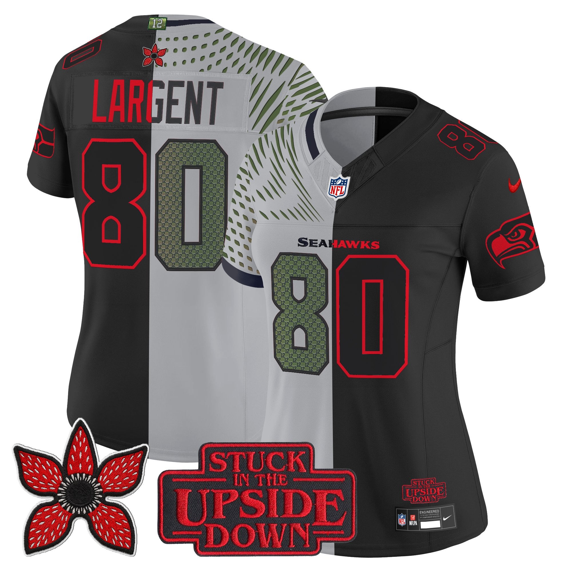 Women's Seattle Seahawks 'Upside Down Edition' Vapor Limited Jersey - All Stitched