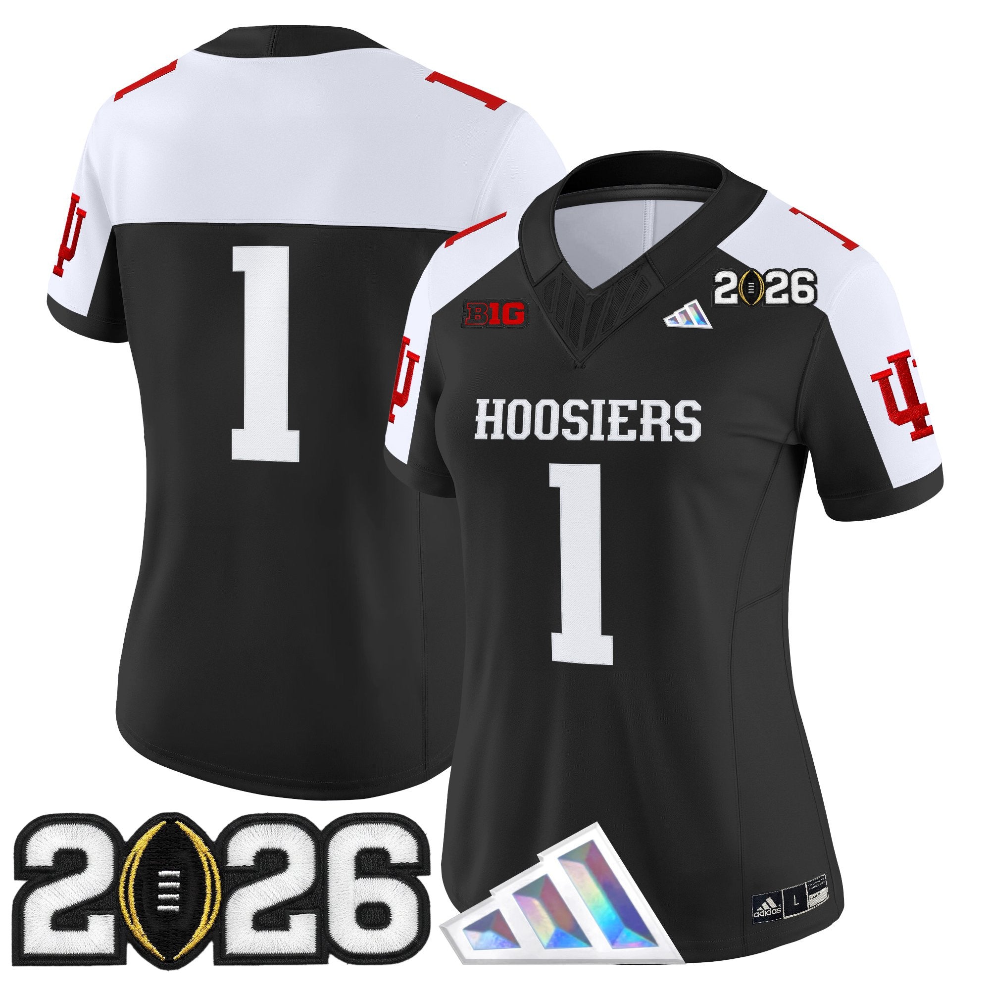 Women's Indiana Hoosiers 2026 CFP Final Patch Vapor Limited Jersey V4 - All Stitched