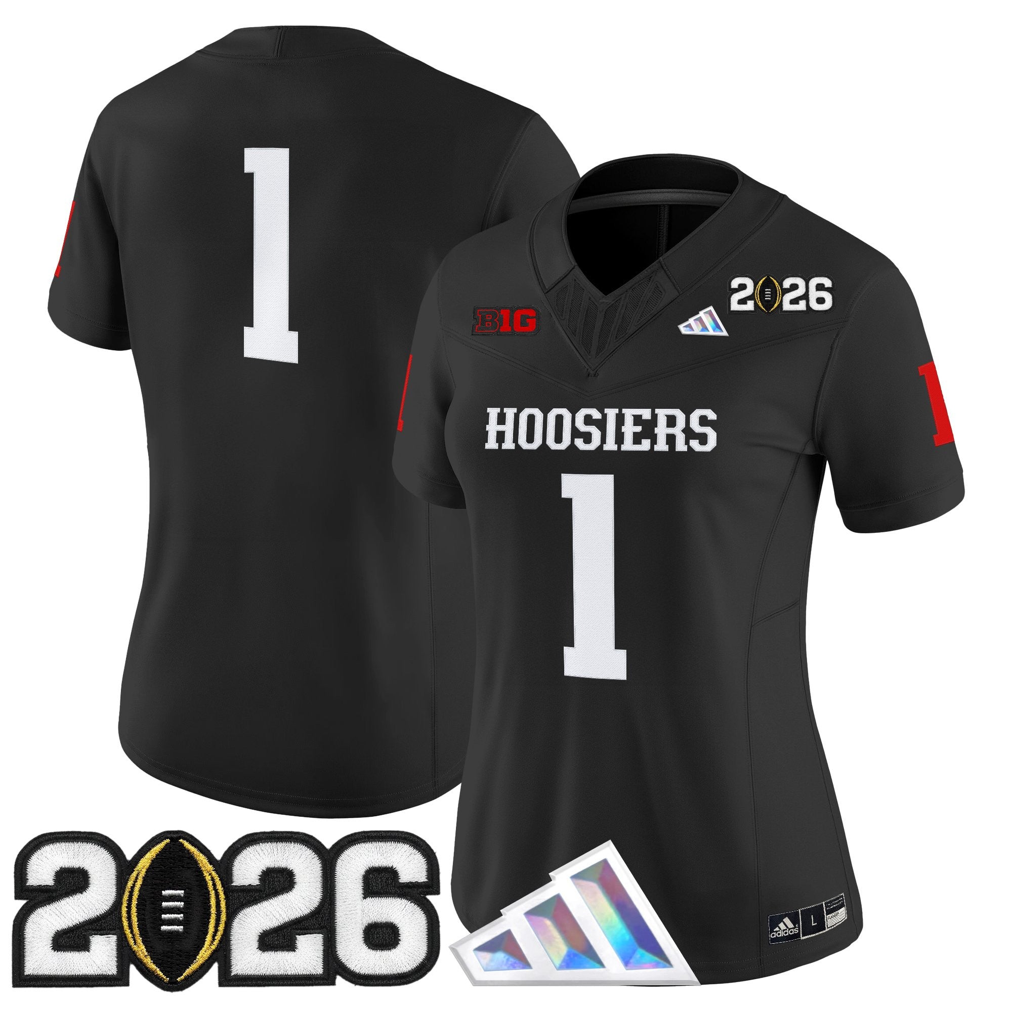 Women's Indiana Hoosiers 2026 CFP Final Patch Vapor Limited Jersey V4 - All Stitched