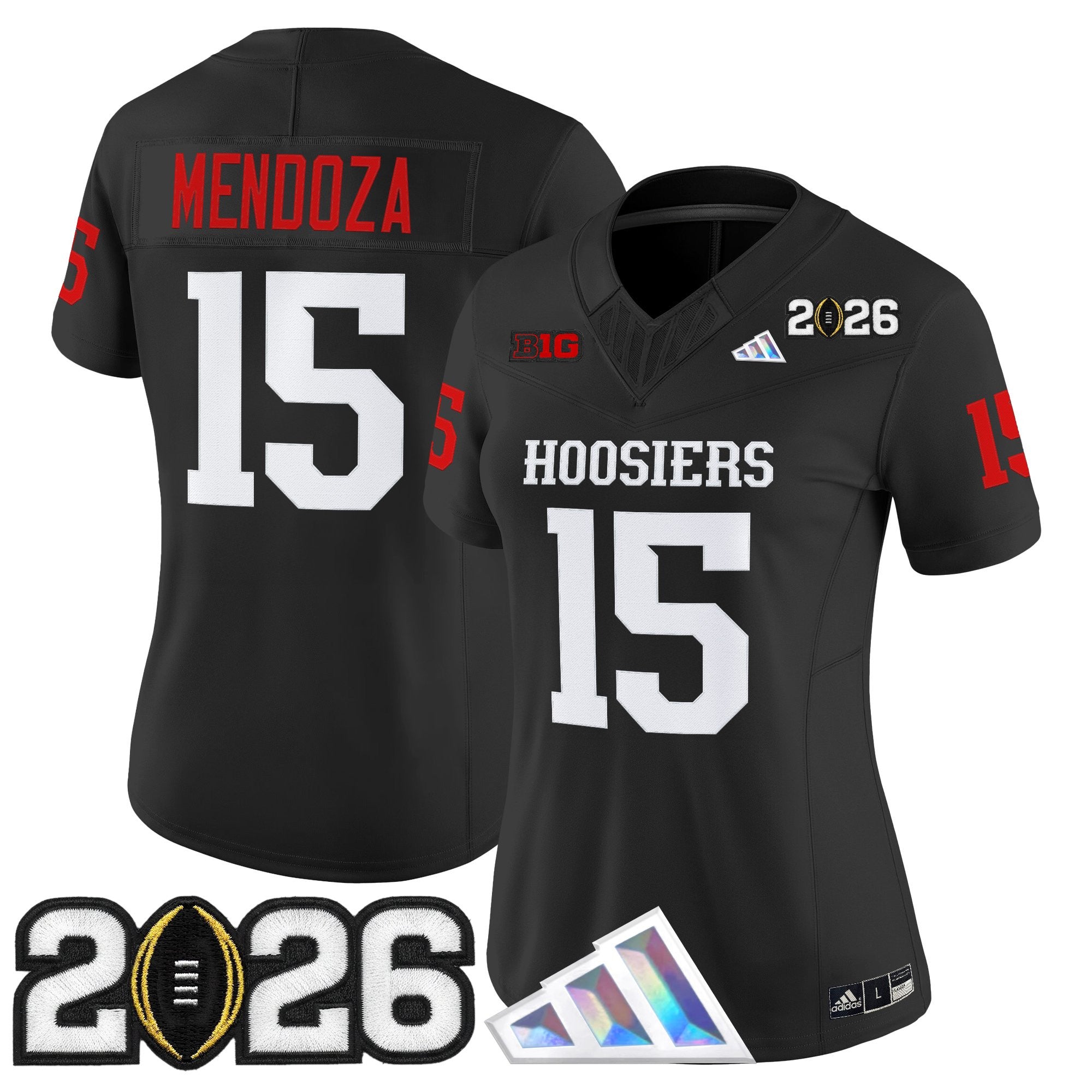 Women's Indiana Hoosiers 2026 CFP Final Patch Vapor Limited Jersey V4 - All Stitched