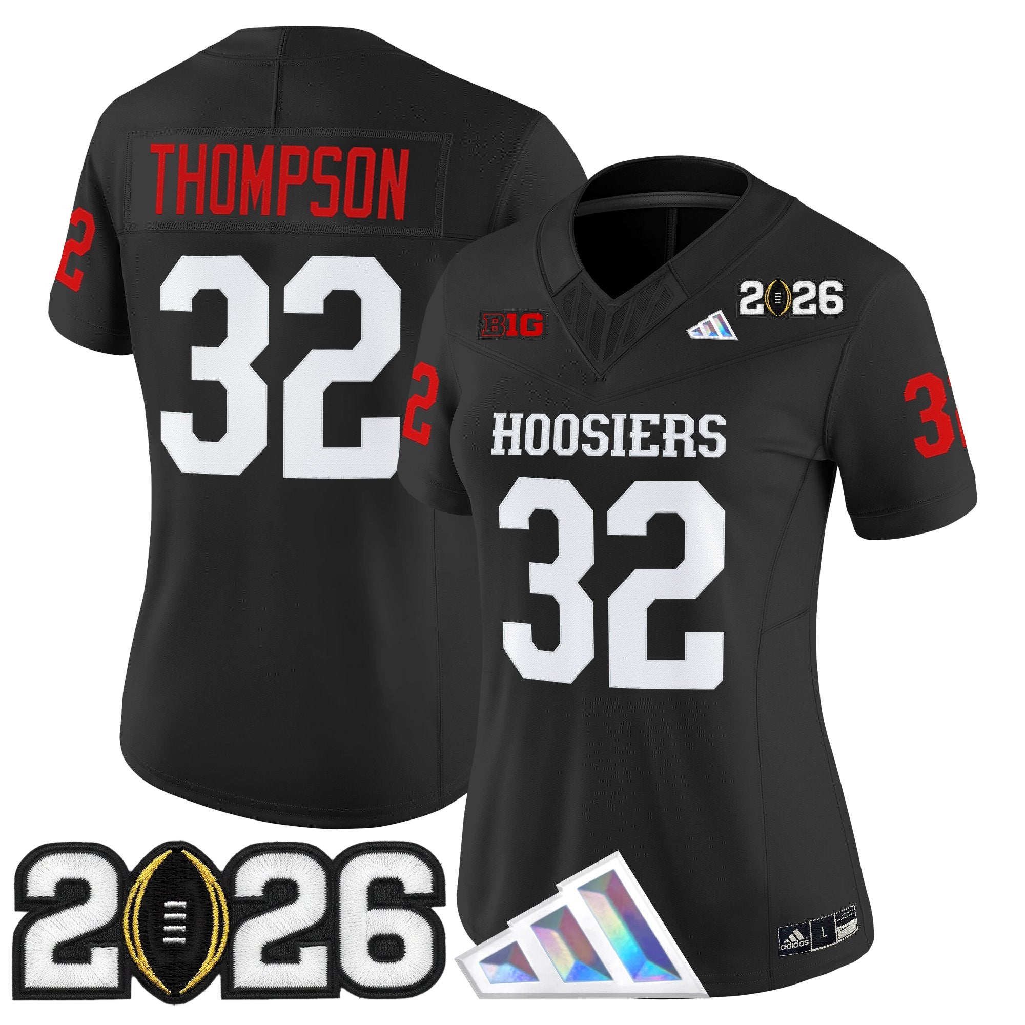 Women's Indiana Hoosiers 2026 CFP Final Patch Vapor Limited Jersey V4 - All Stitched